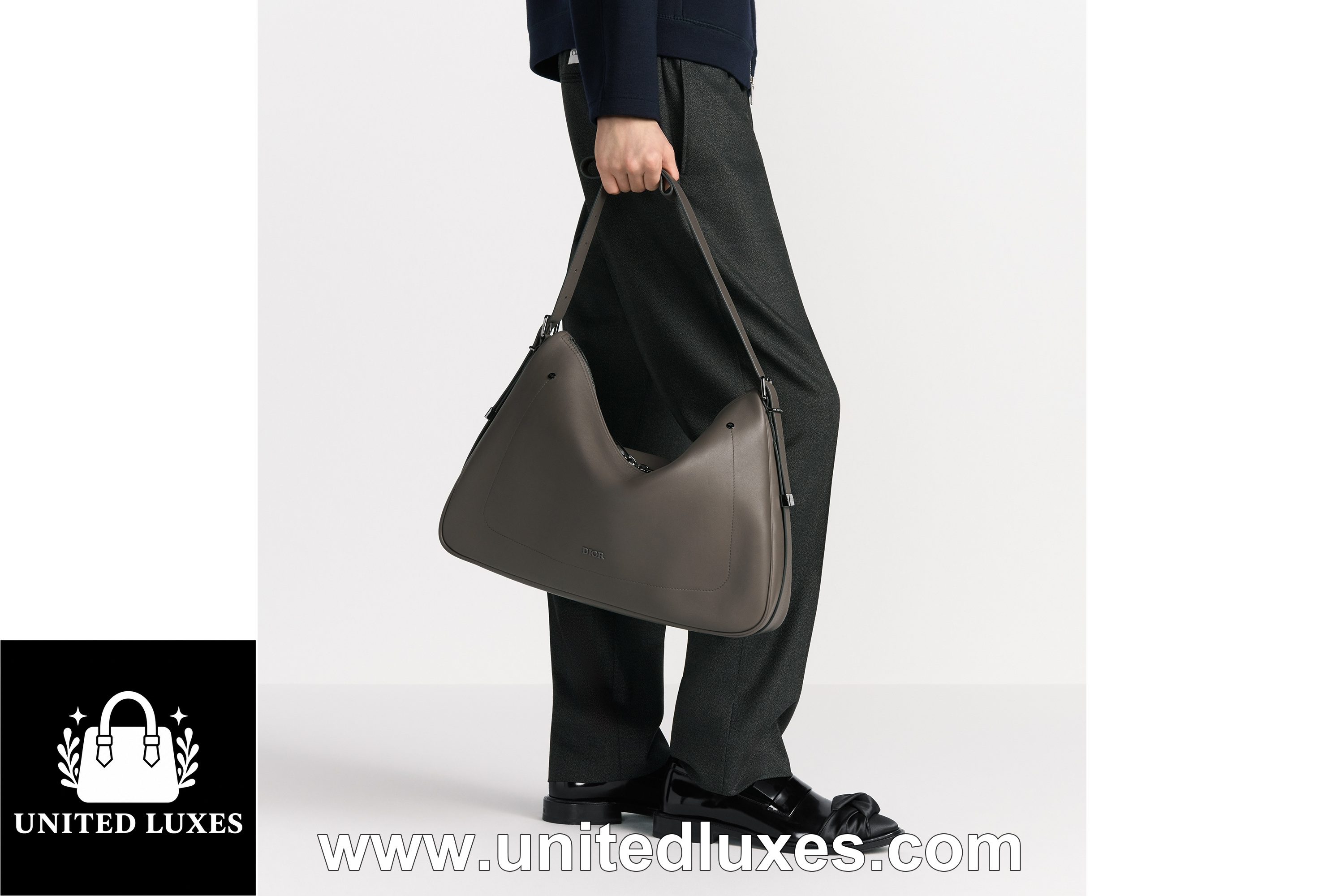 Replica Large Dior Slider Zipped Hobo Bag