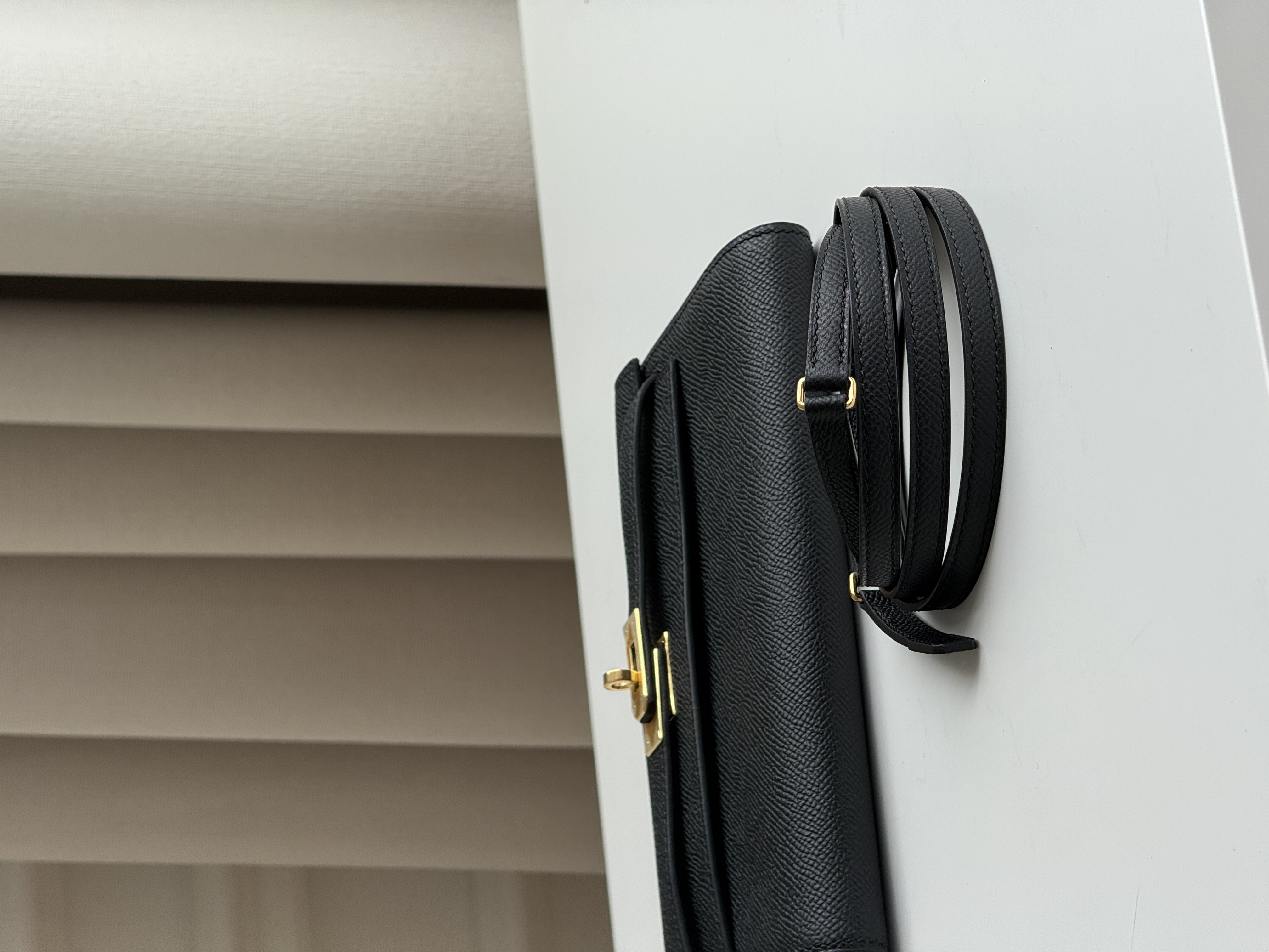 Black & Gold Perfection | Hermès Kelly Long Wallet Clutch
