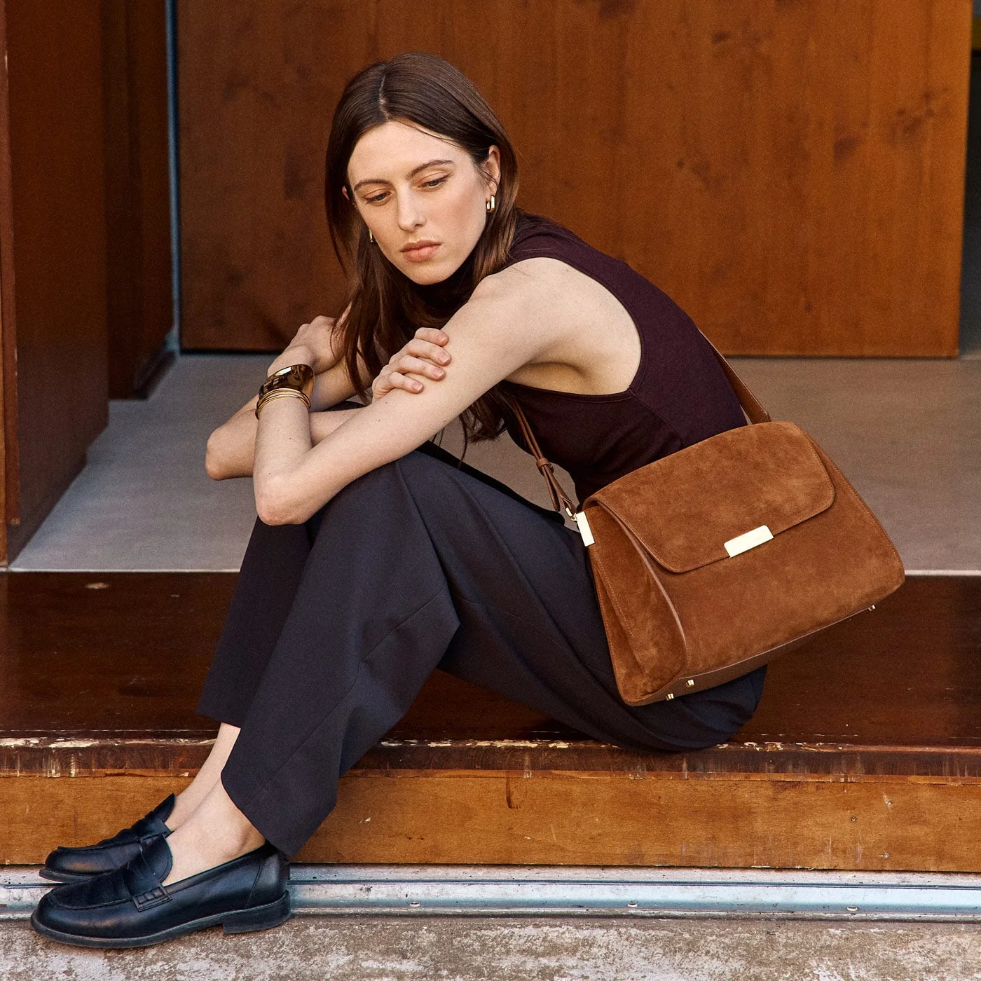 Amelot  - Cuir Velours Camel