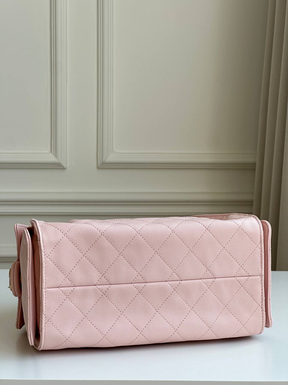 Chanel 25 Quilted Caviar Leather Bucket Tote Bag