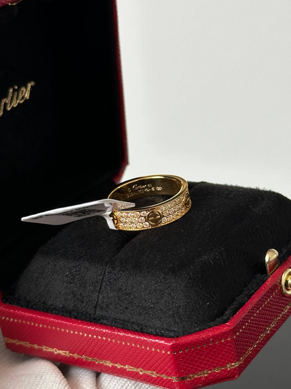 Cartier LOVE Ring, Paved Diamonds, Yellow Gold