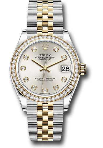 Rolex Steel and Yellow Gold Datejust 31 Watch - Diamond Bezel - Silver Diamond Dial - Jubilee Bracelet - 278383RBR sdj【1:1 Replica】