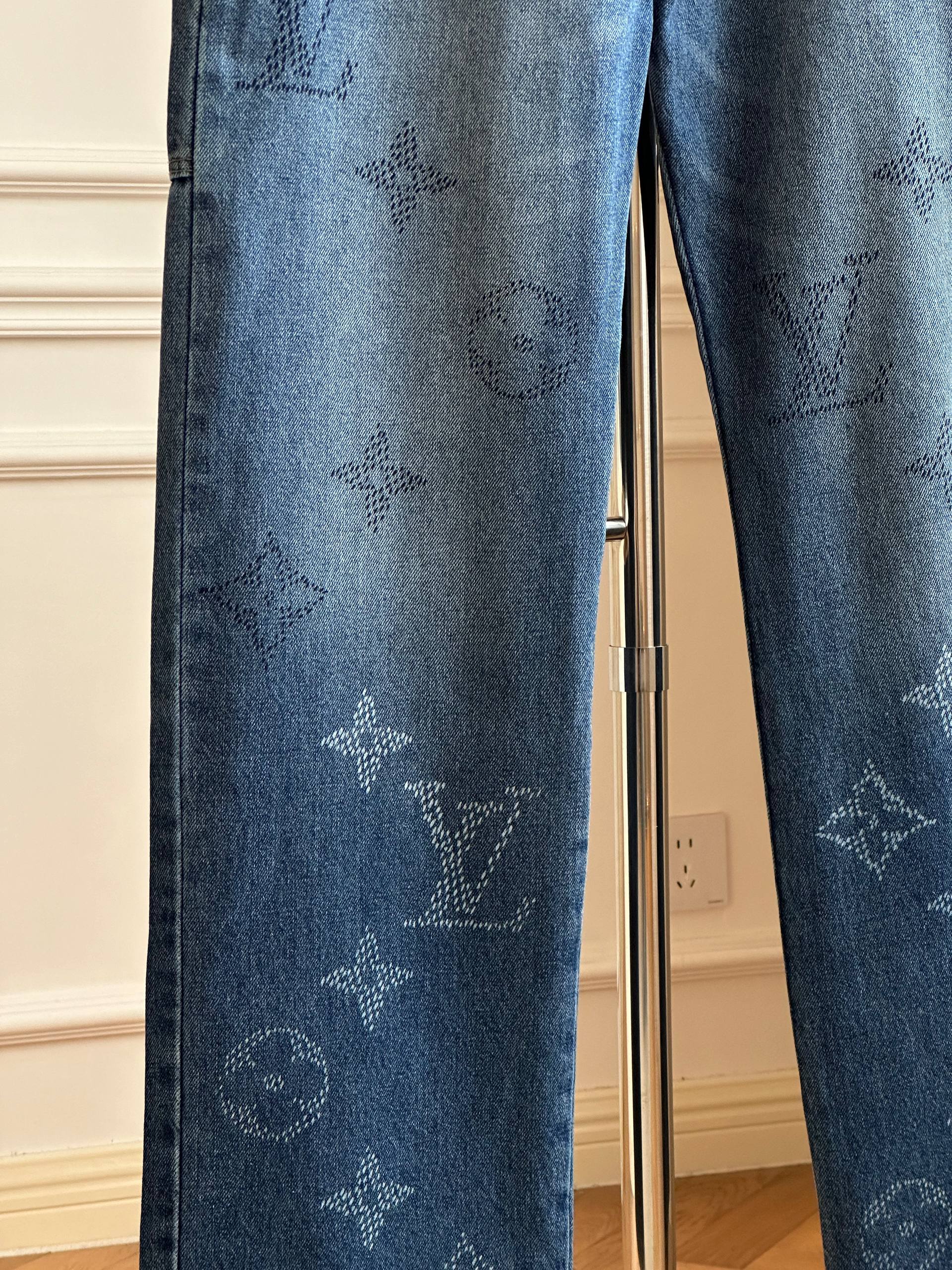 Louis Vuitton Monogram Laser-Etched Carpenter Jeans