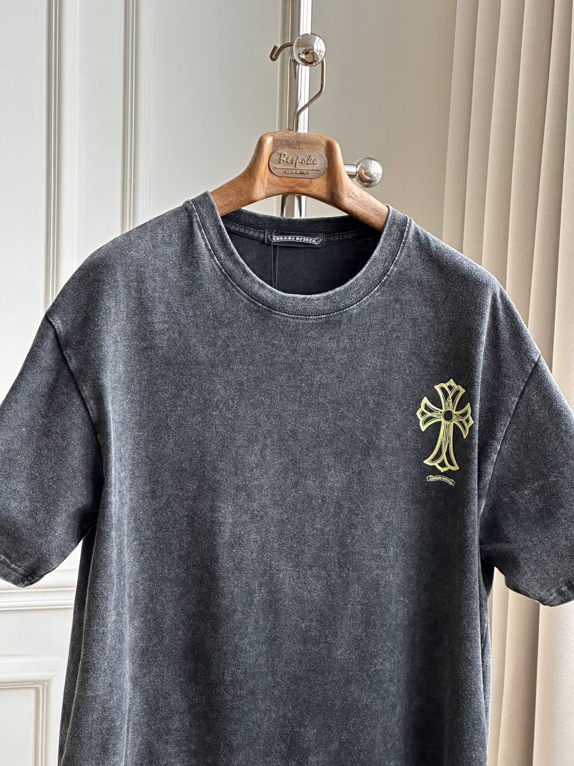Chrome Hearts Black Washed Cross Print Tee