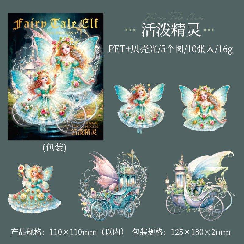 1022  Character Shell Light PET Stickers Fairy Tale Fairies
