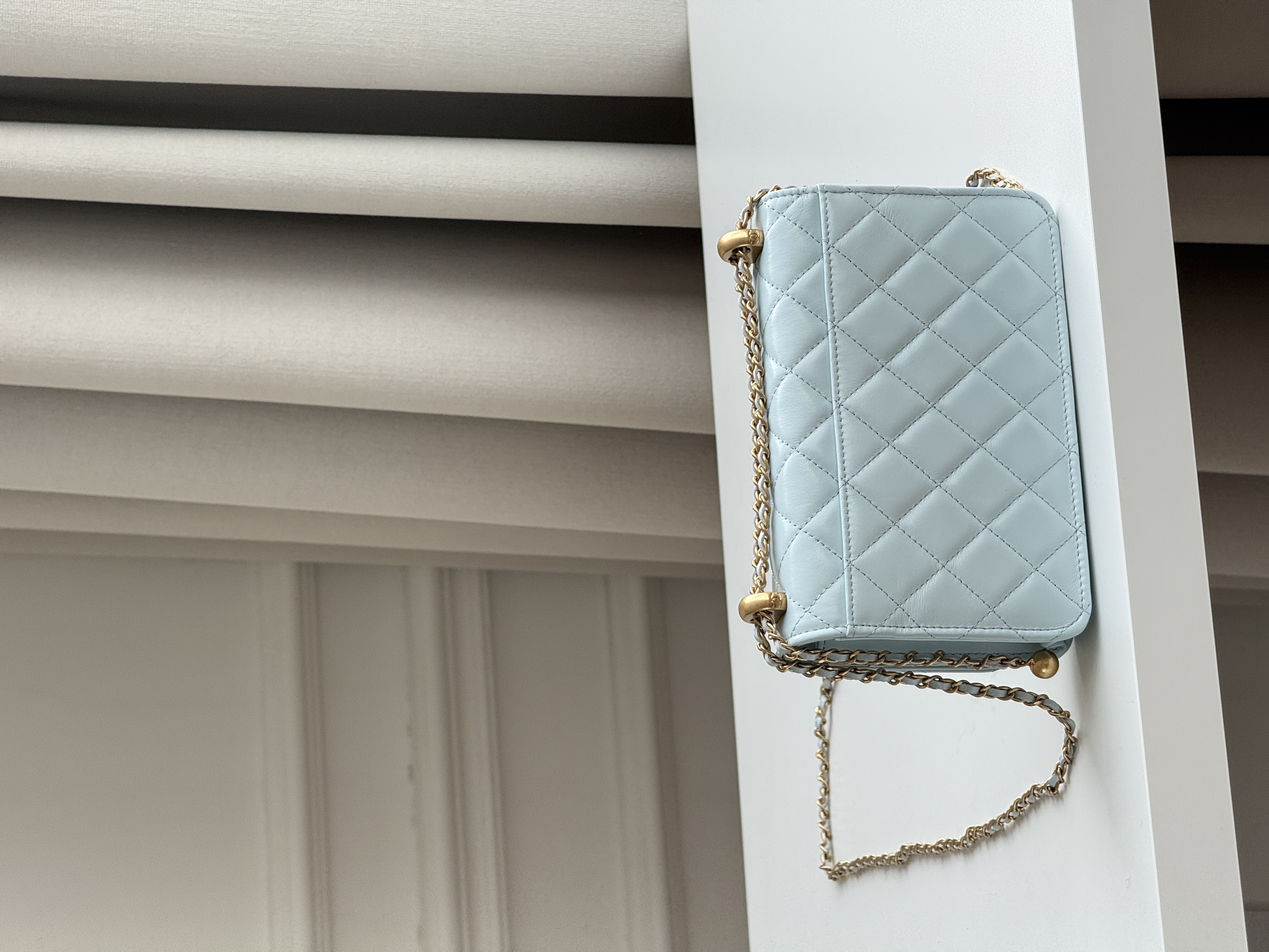 Chanel Wallet on Chain (WOC) with Double Gold Ball Adjustable Chain