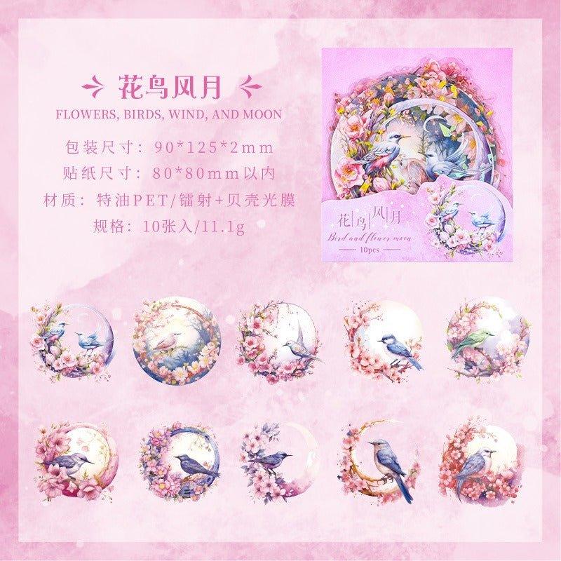 1018 Special oil PET sticker packs Xiangfu Flower Moon Series