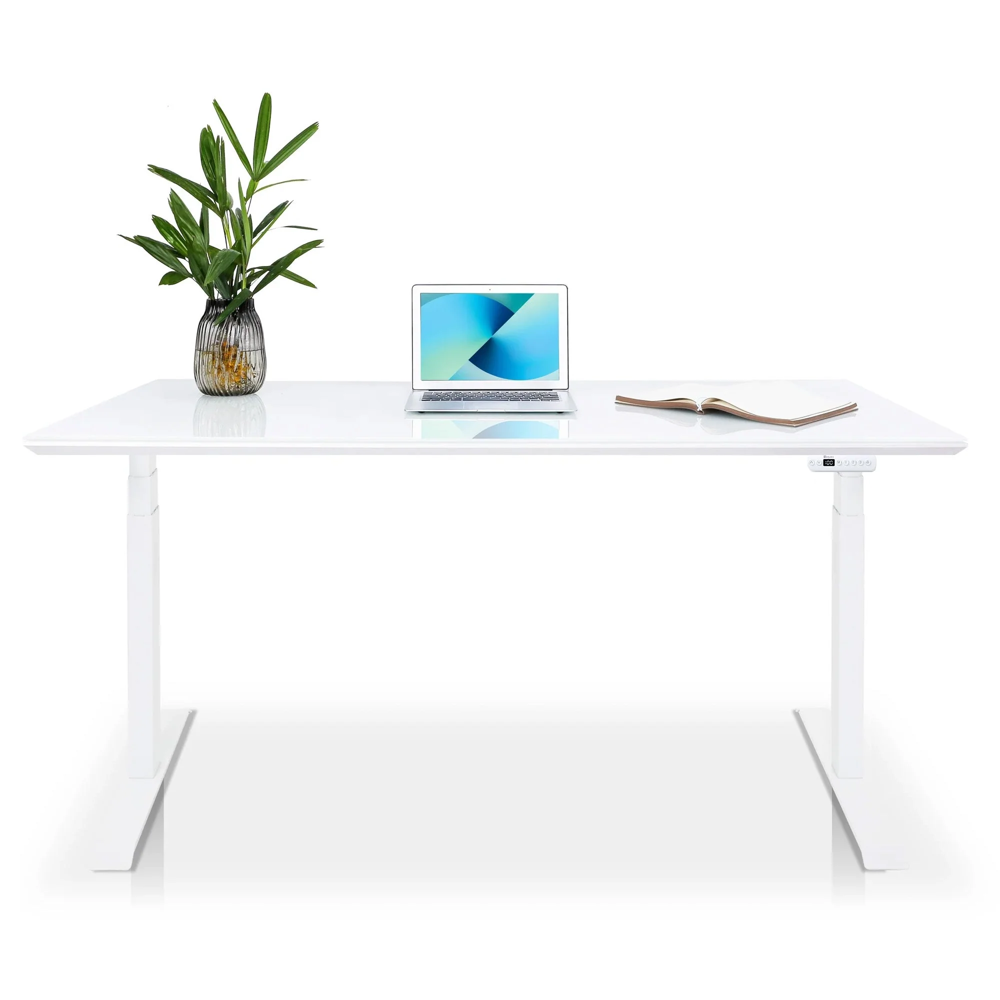 Bureau assis debout avec plateau en verre - DYNAMIC EXECUTIVE