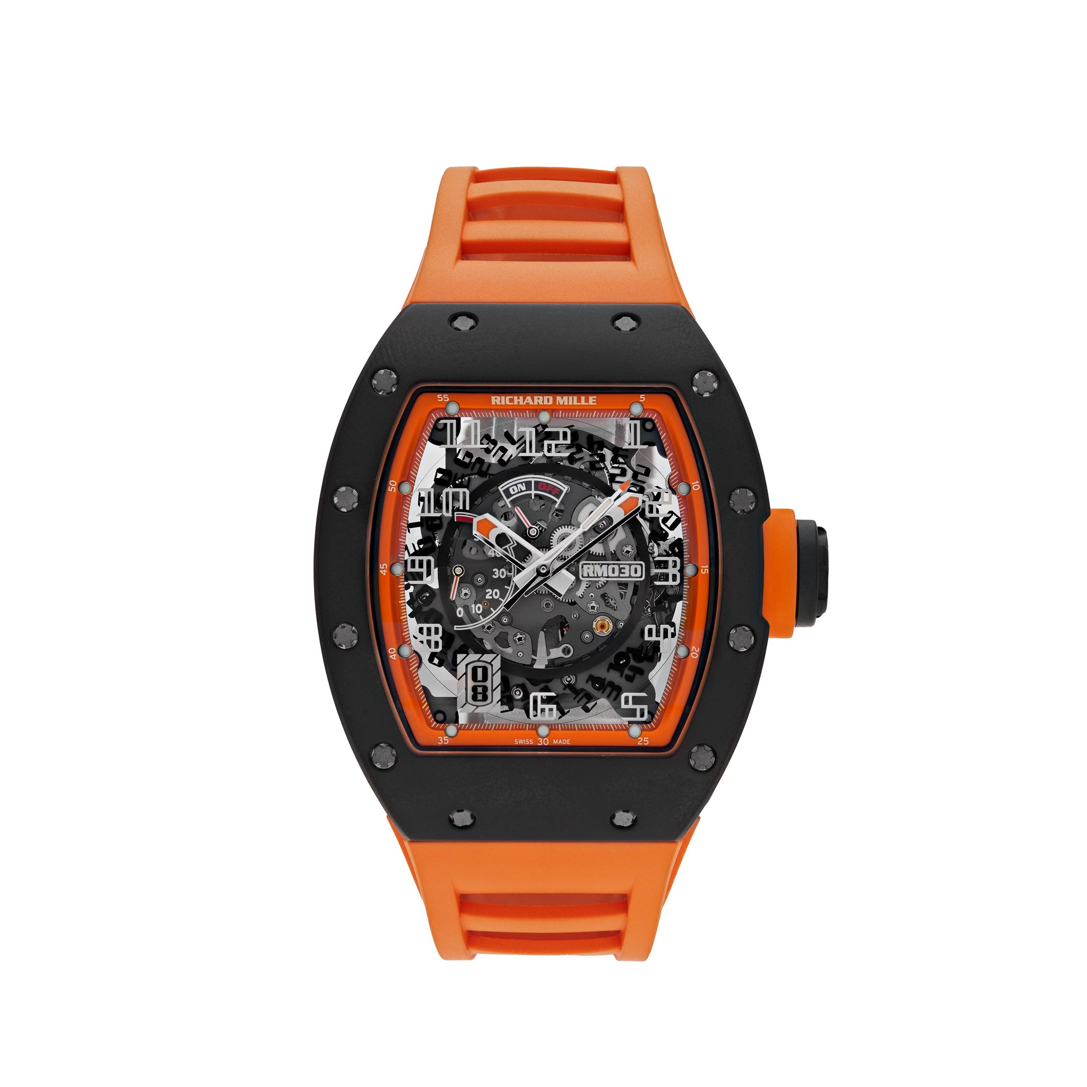 Richard Mille Americas Limited to 30pcs Orange Black Carbon RM030【1:1 Replica】