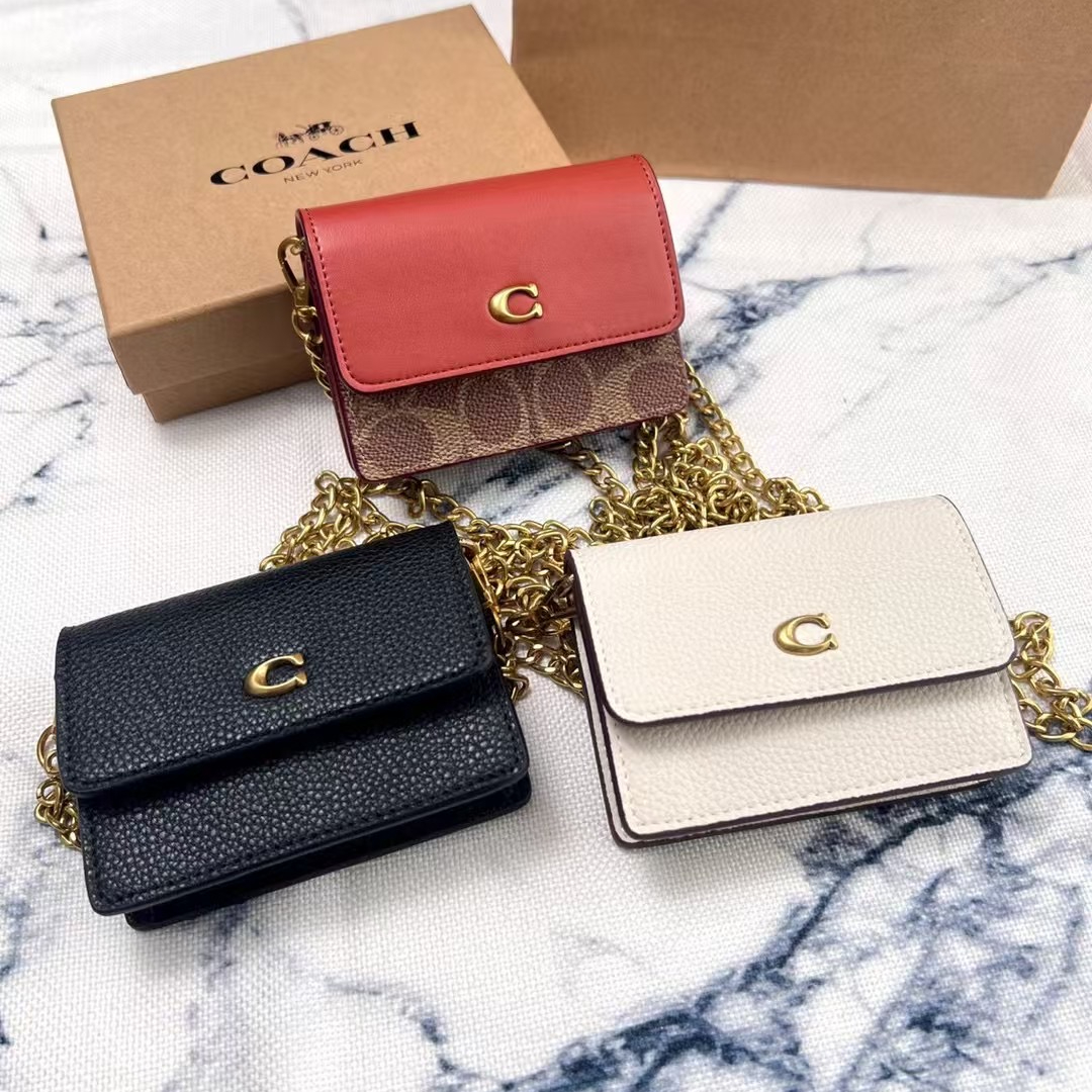 Women Handbag C6718 CR978 Half Flap Card Case chain wallet purse