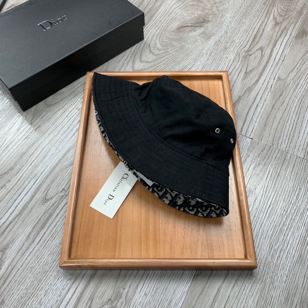 Dior Double Sided Cotton Printed Fisherman's Hat Sunhat