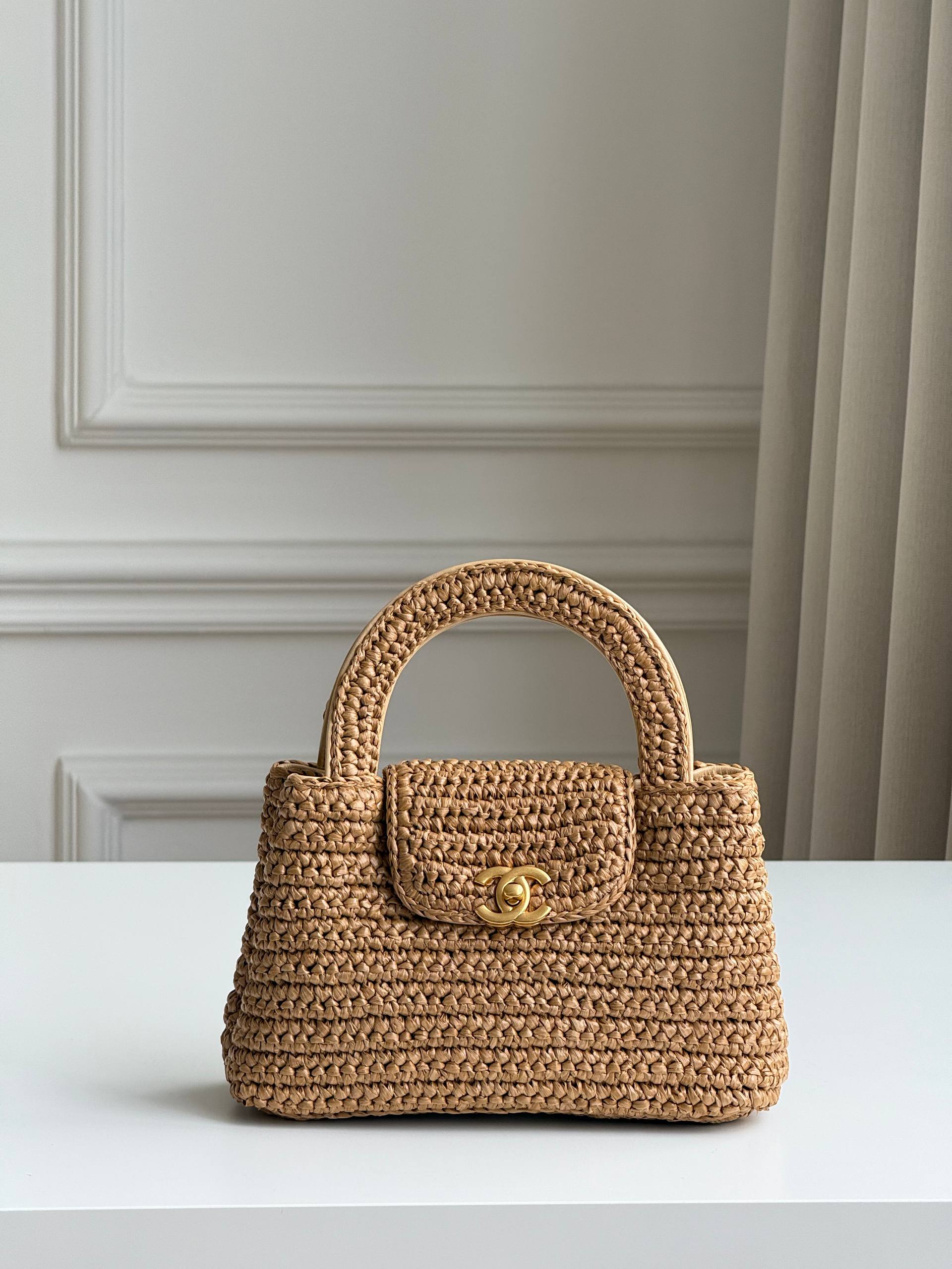 Chanel Small Raffia Woven Handbag