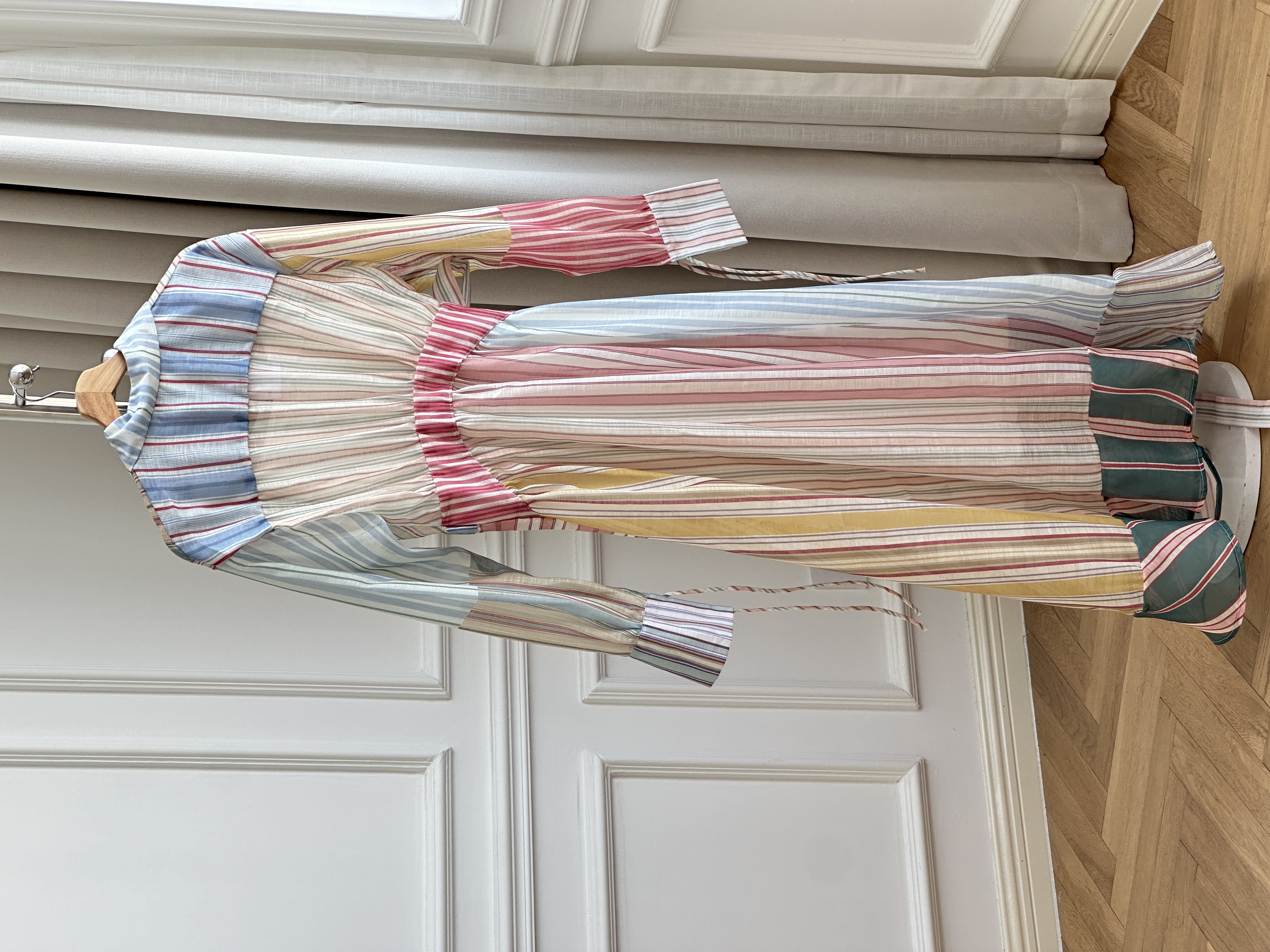 Zimmermann Rebellion Striped Linen-Silk Shirtdress