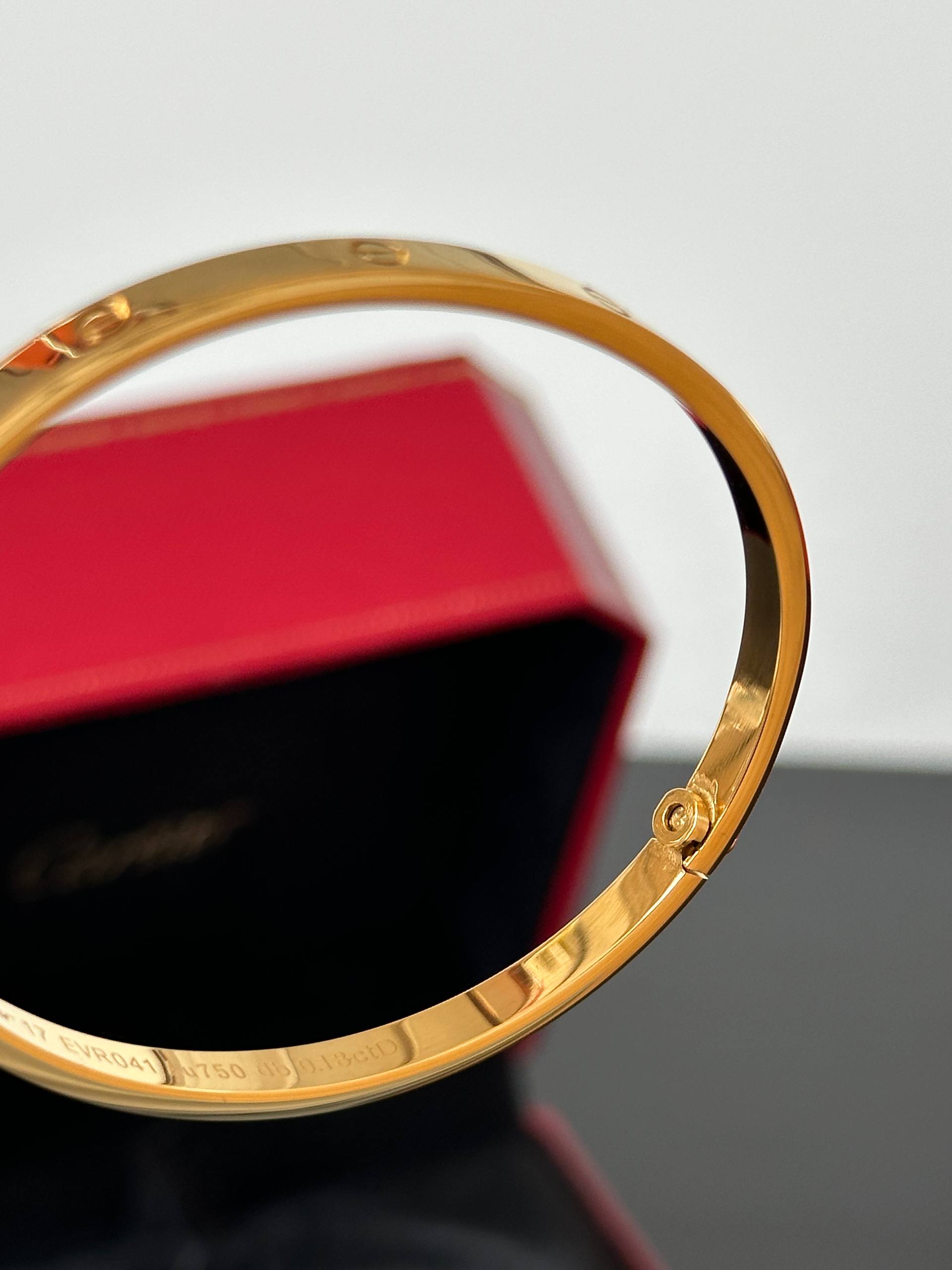 Cartier LOVE Bracelet in 18K Yellow Gold with 1 Diamond