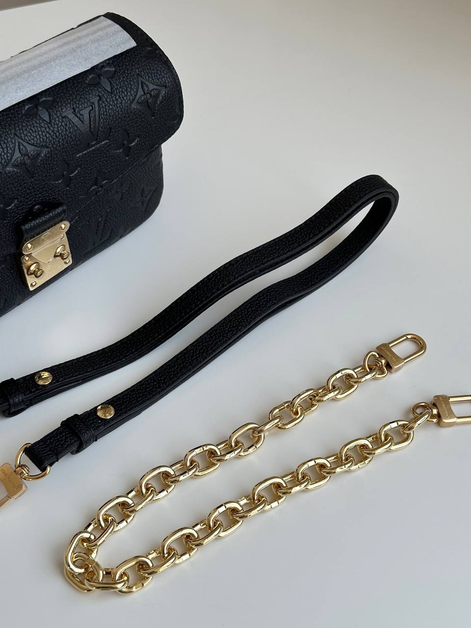 Louis Vuitton Black Monogram Embossed Leather Pochette Métis Crossbody Bag