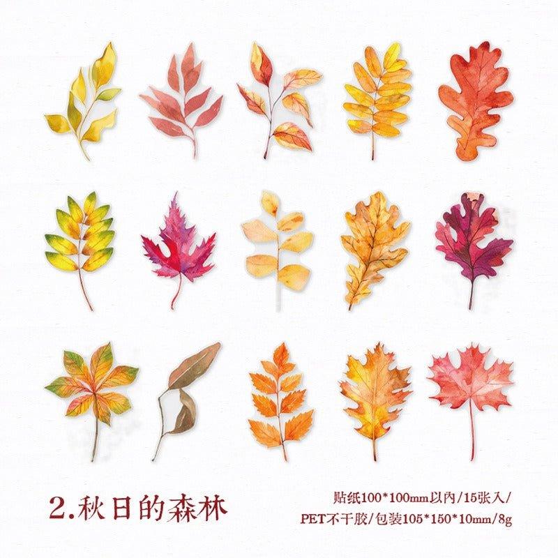 1133 Collage Sticker Pack Blowing Down Leaves Series