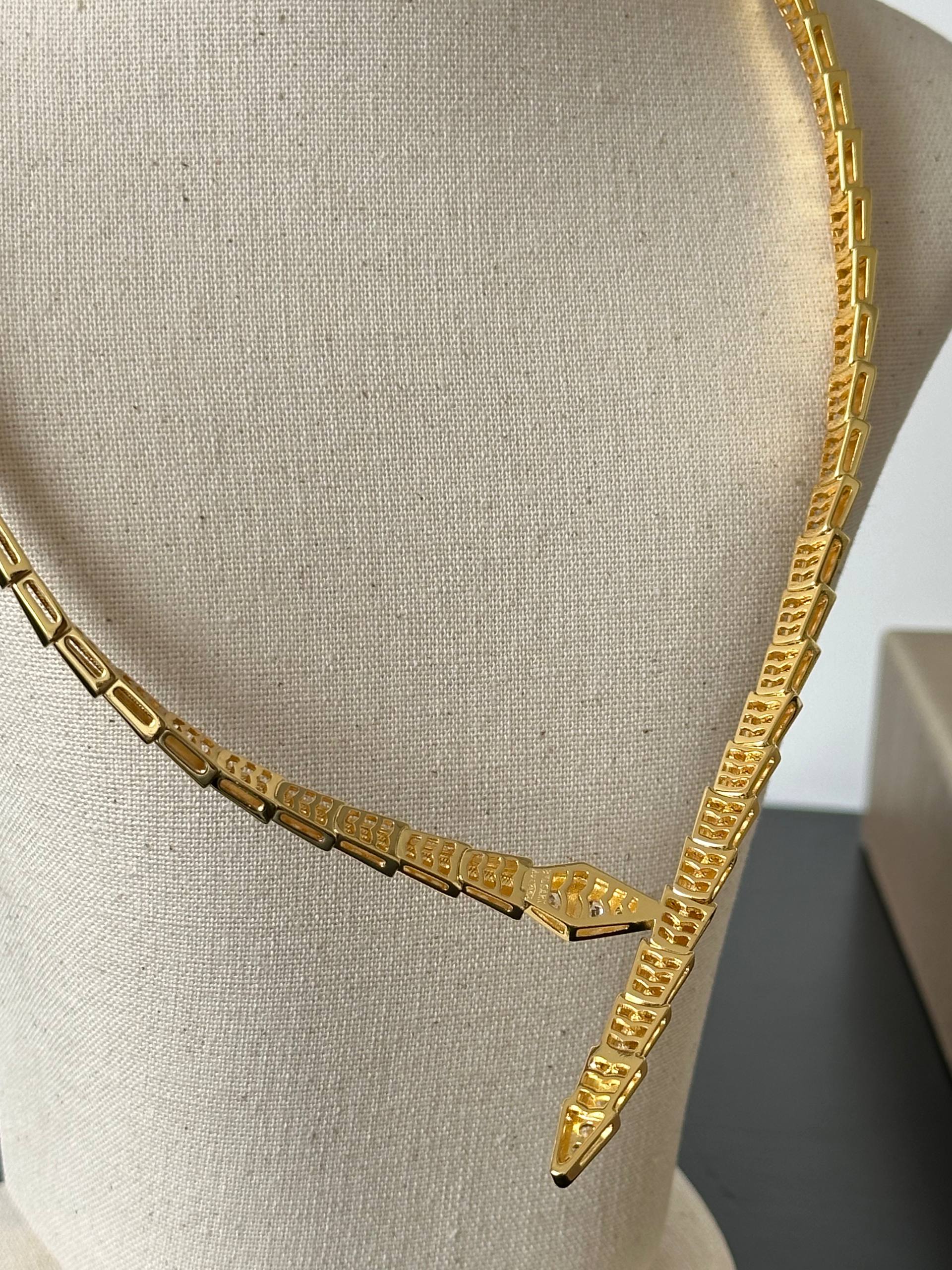 Bvlgari Serpenti Viper Yellow Gold Diamond Choker Necklace
