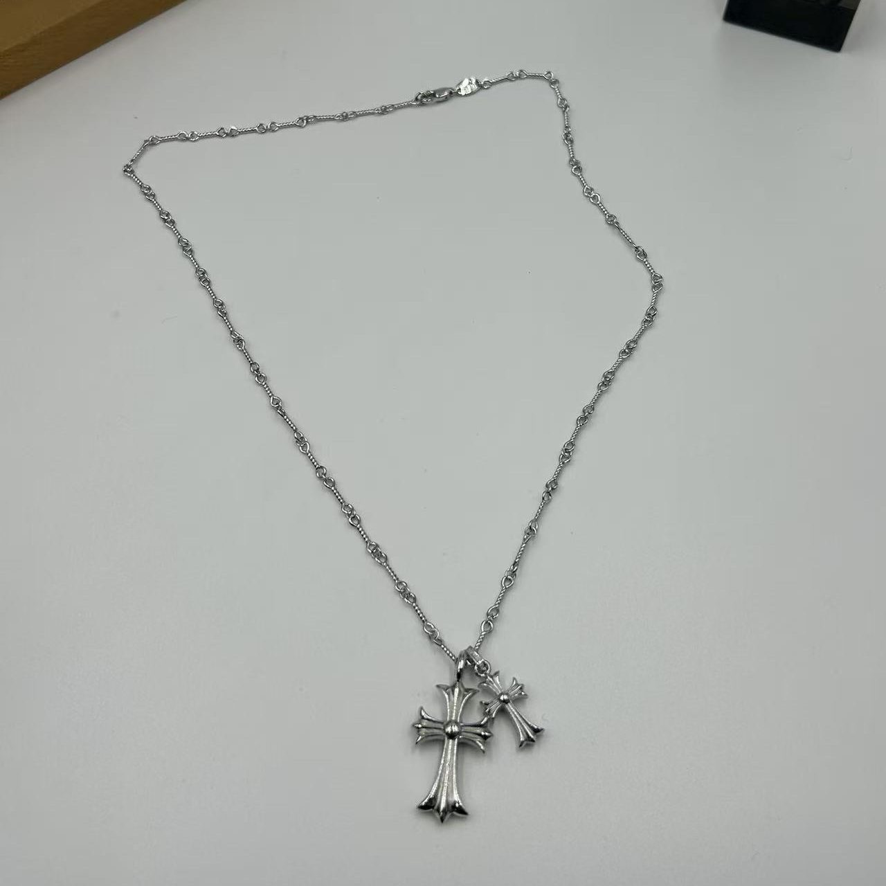 CHROME HEARTS DOUBLE CROSS NECKLACE