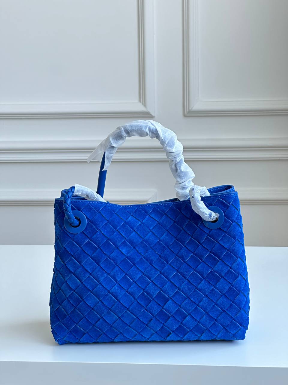 Bottega Veneta Small Andiamo Intrecciato Suede Tote Bag