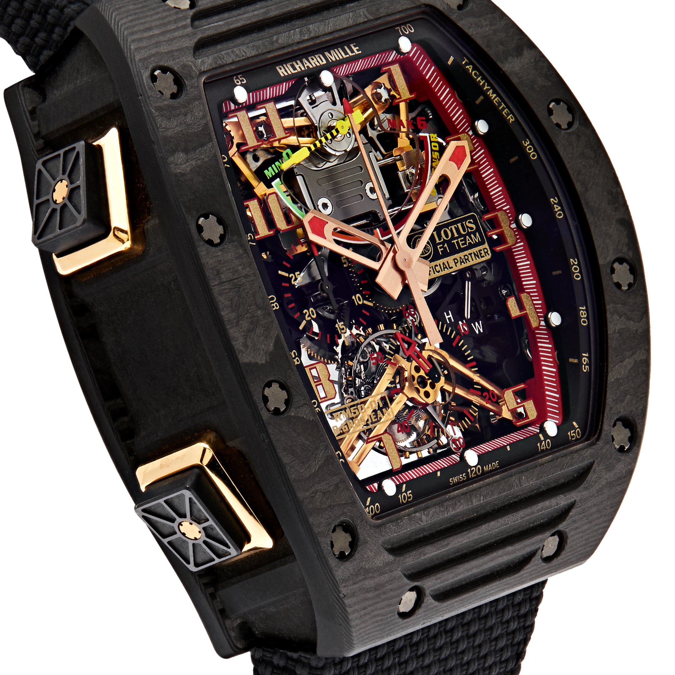 Richard Mille Lotus F1 G-Sensor Tourbillon NTPT Carbon Romain Grosjean RM50-01【1:1 Replica】