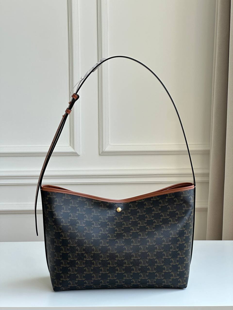 Celine Medium Flat Shopper / Triomphe Hobo Tote Bag