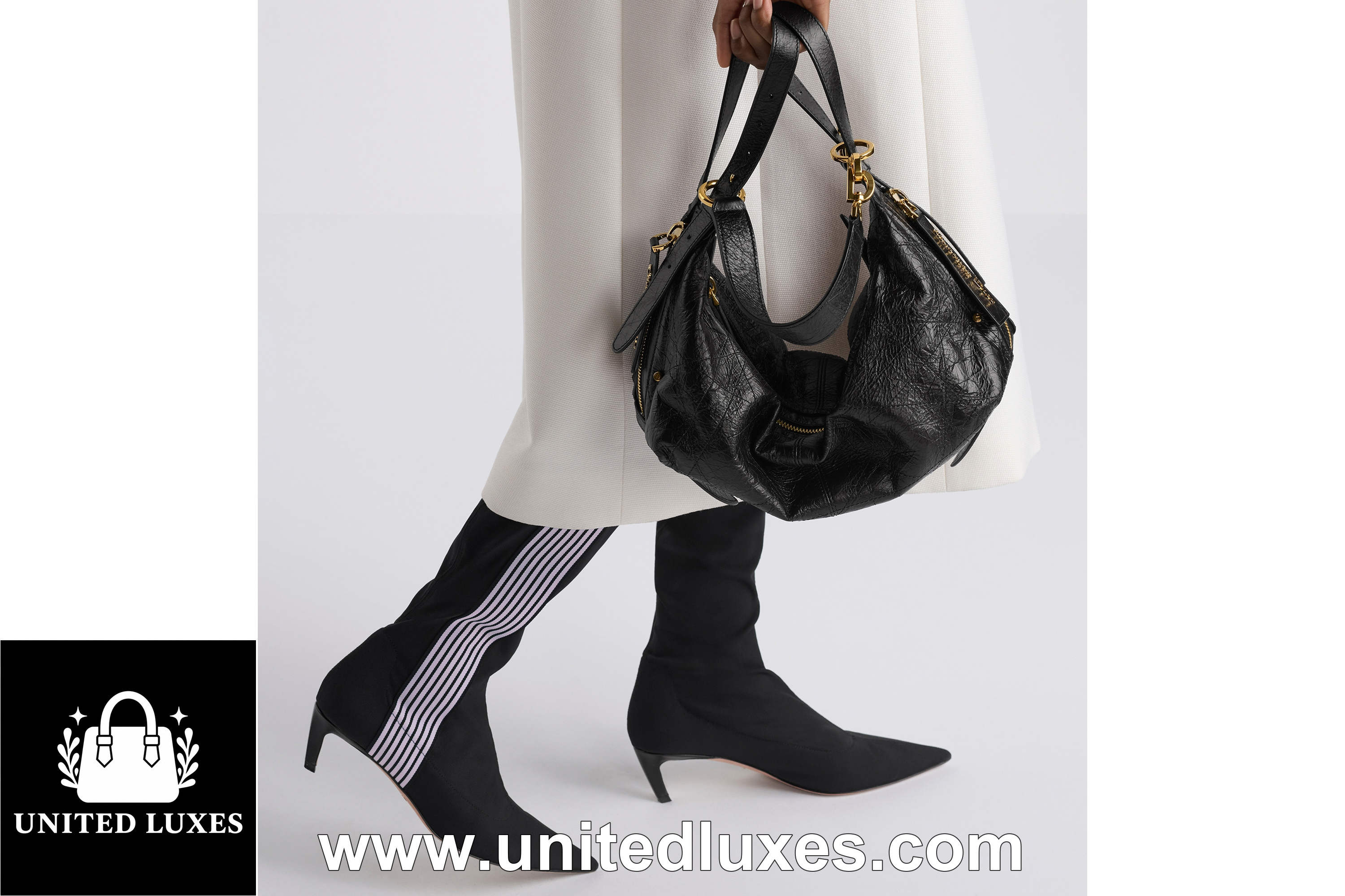 Replica Medium D-Journey Bag in Crinkled Calfskin