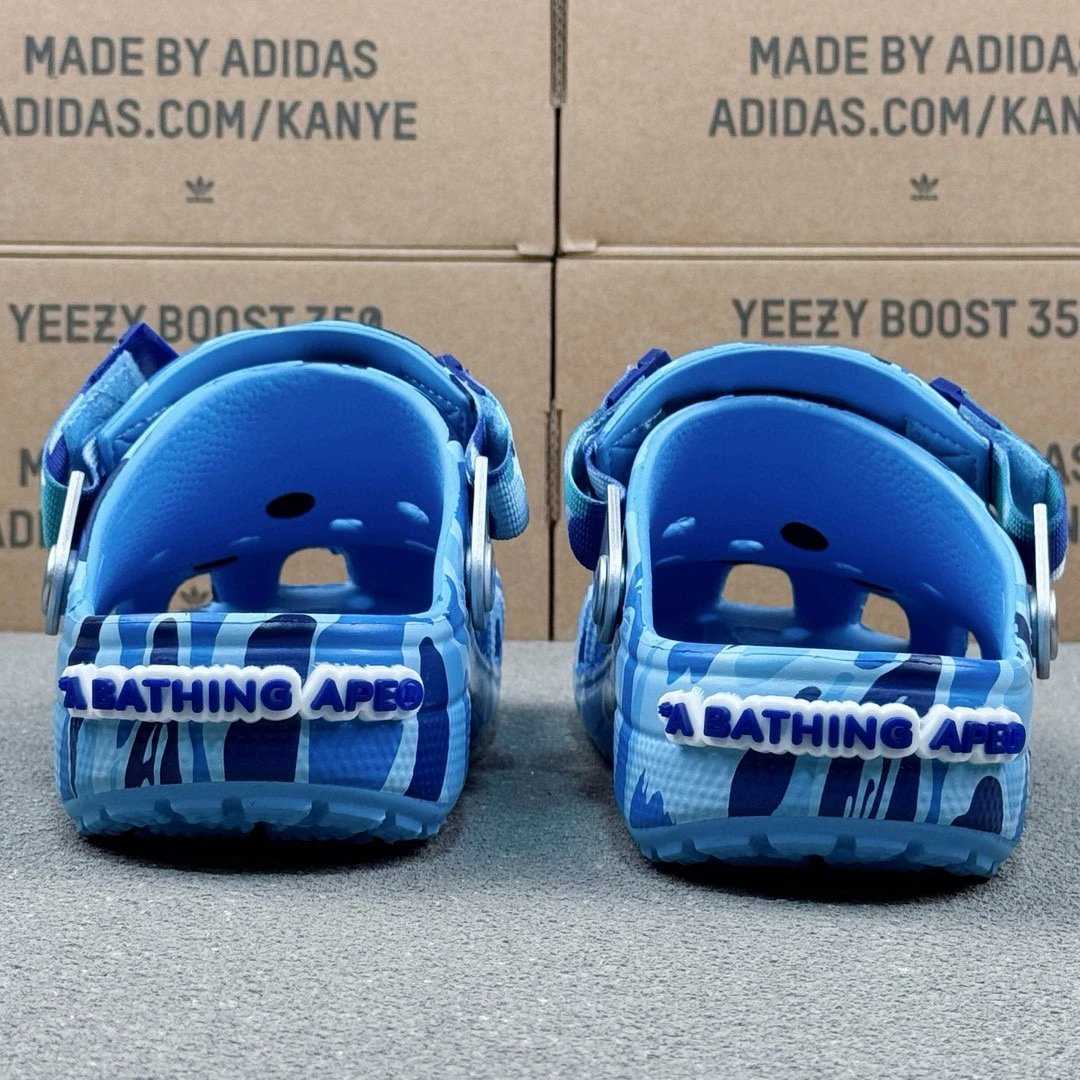 Bape & Crocs Blue Camo Slide