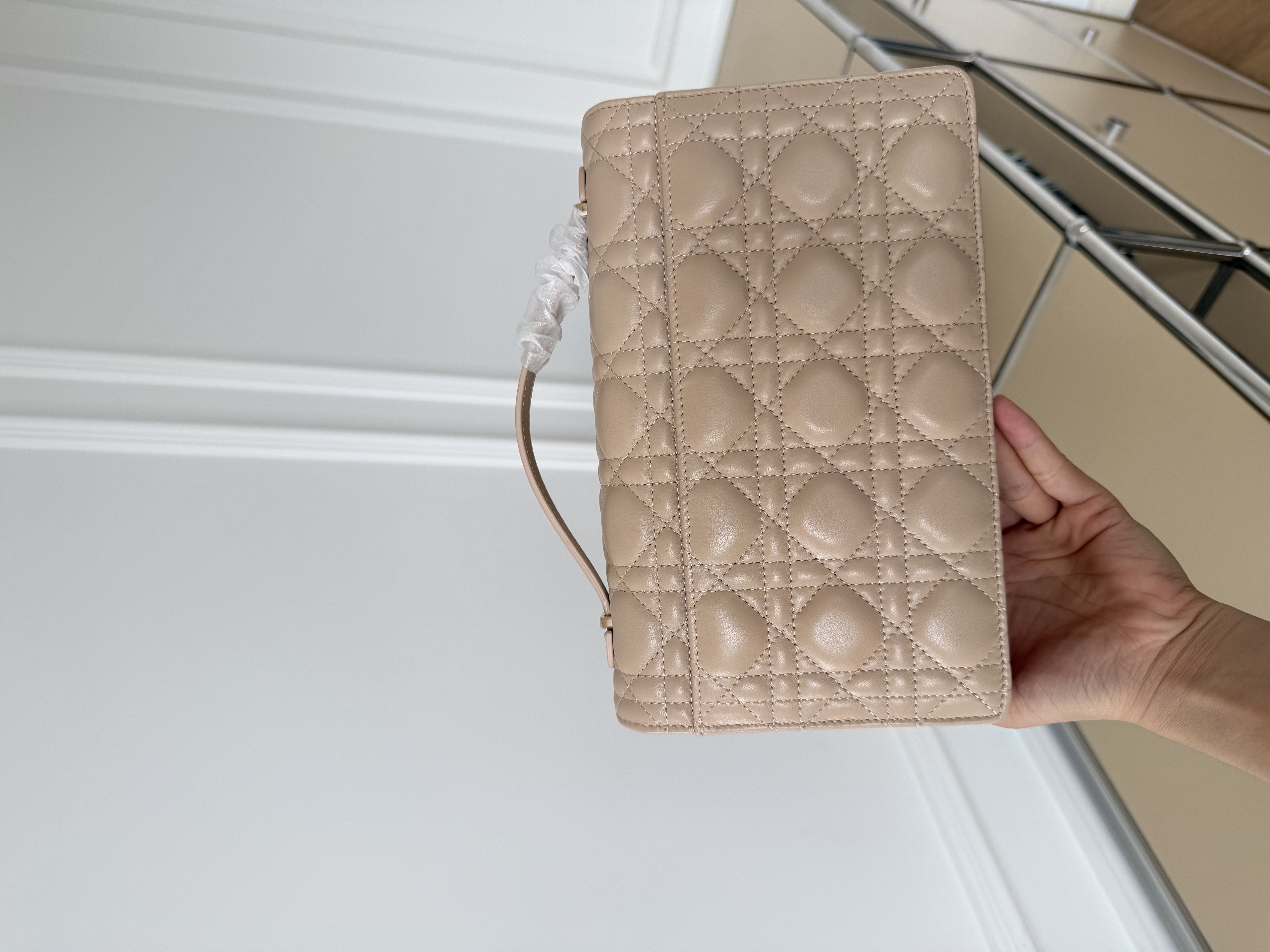 Dior Lady Cannage Quilted Clutch Wallet On Chain