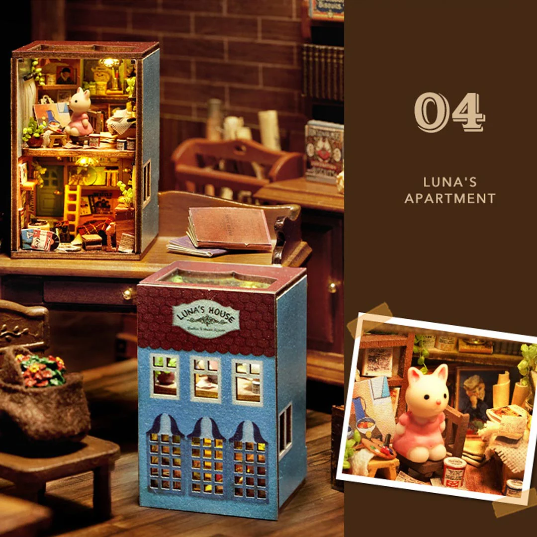 Mini Rabbit Town Wooden Doll House Kit with Furniture