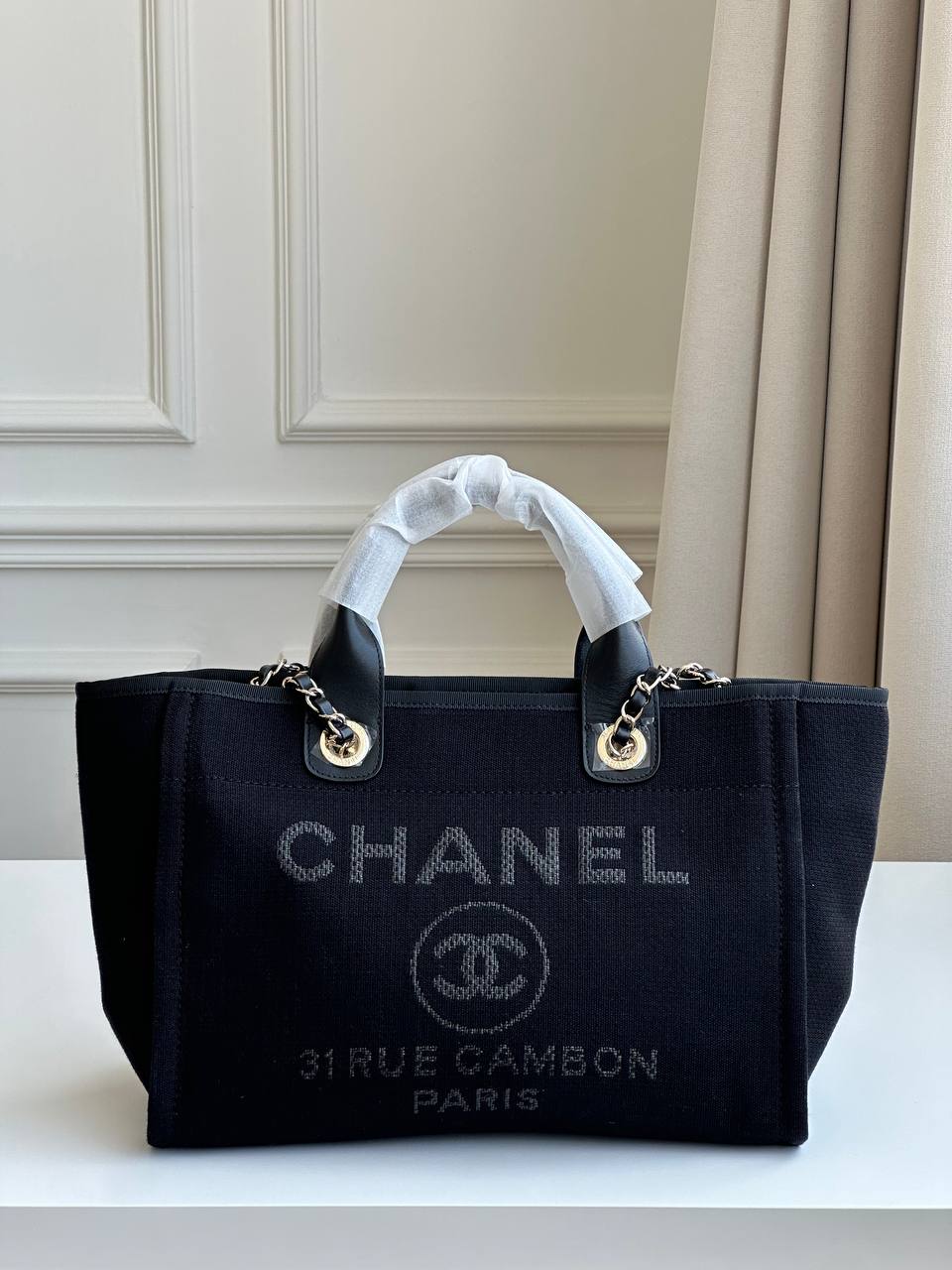 Chanel Deauville Canvas Tote Bag