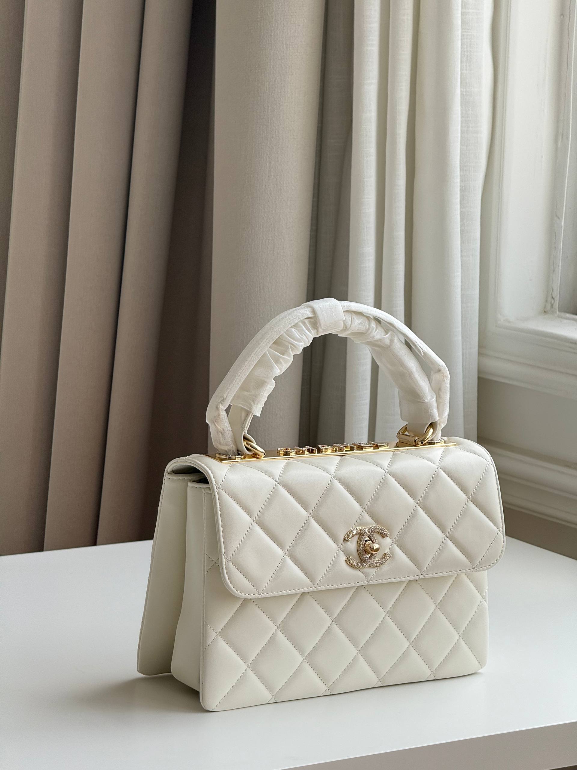 Chanel Trendy CC Top Handle Flap Bag with Crystal Turnlock