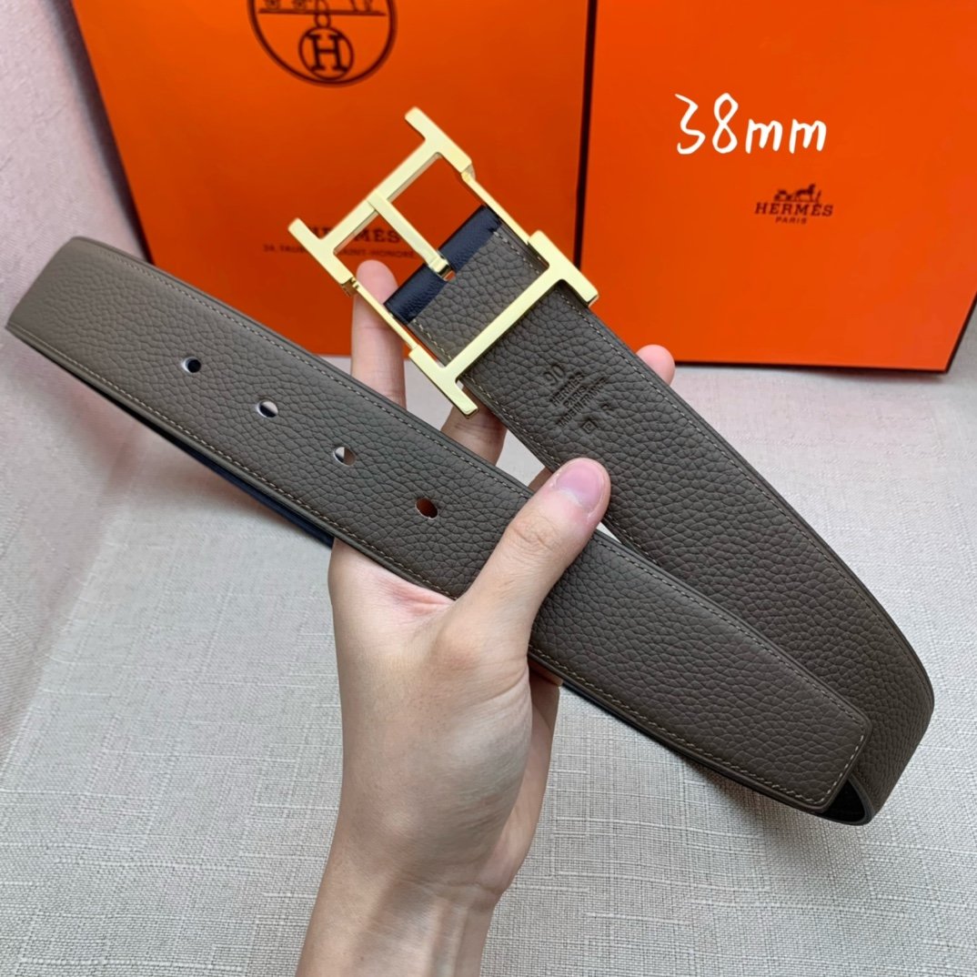 Hermes H Belt Buckle & Reversible Brown For Women, Women Belt 380MM