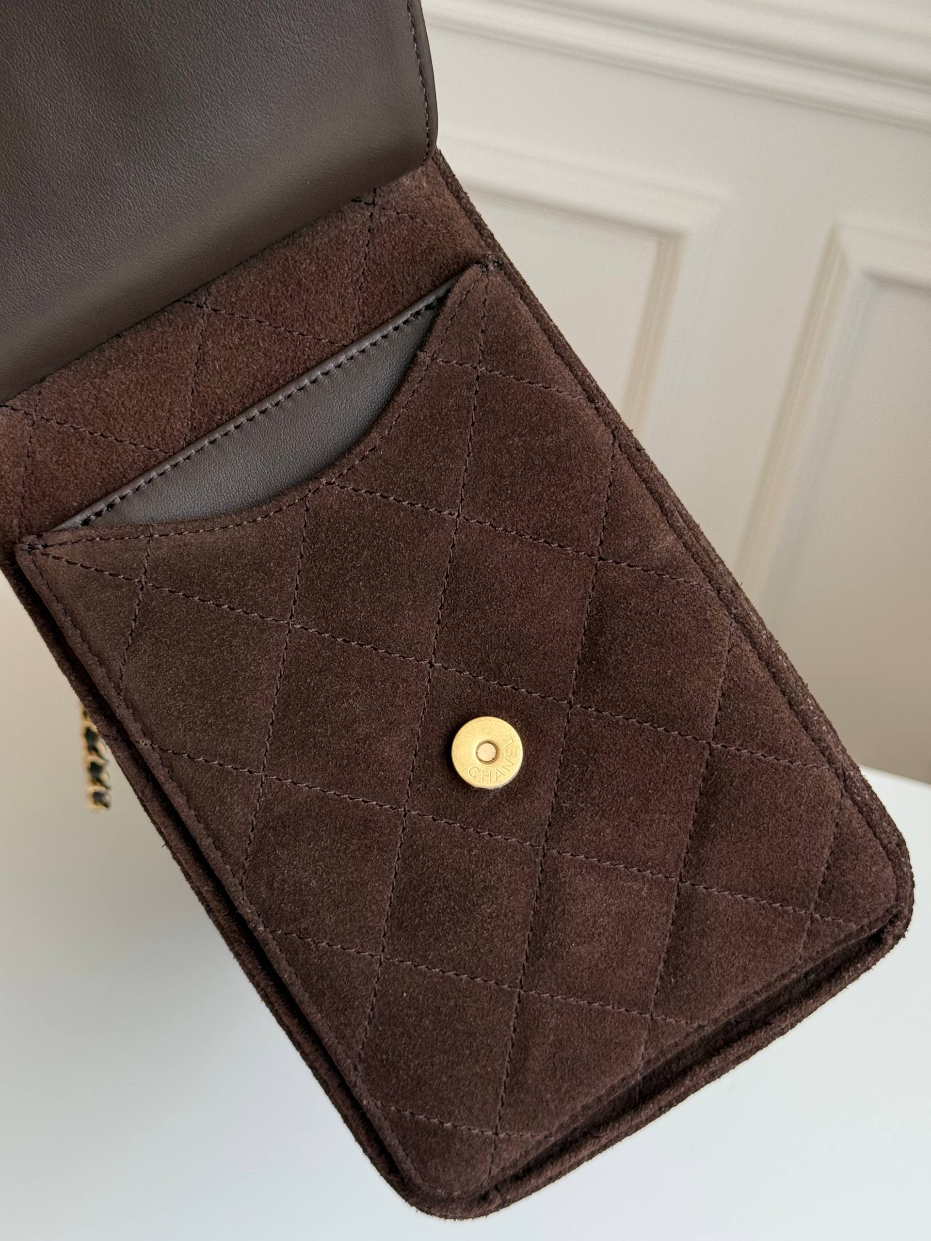 Chanel caramel suede quilted tote bag