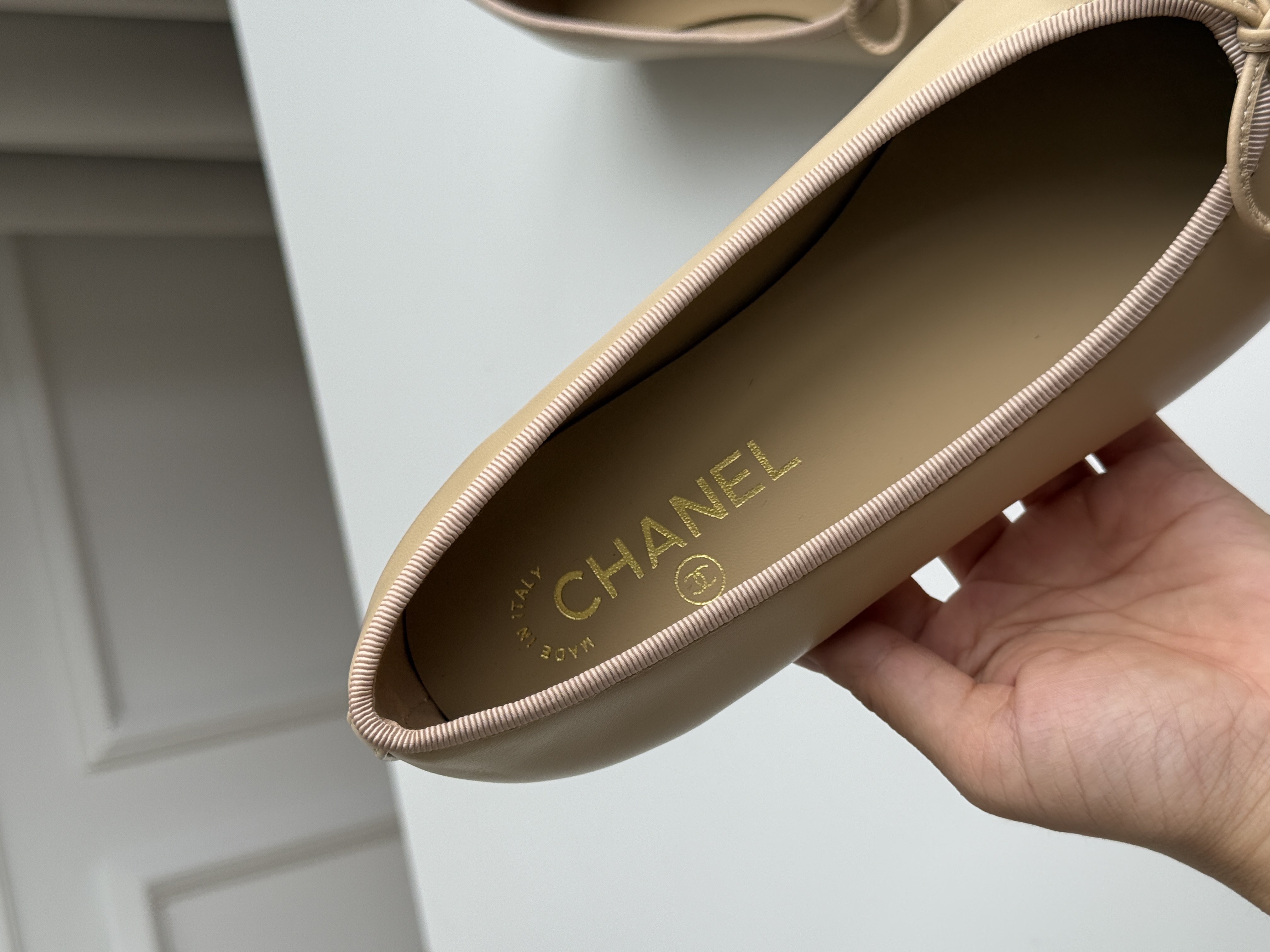 Chanel Classic CC Logo Bow Ballet Flats