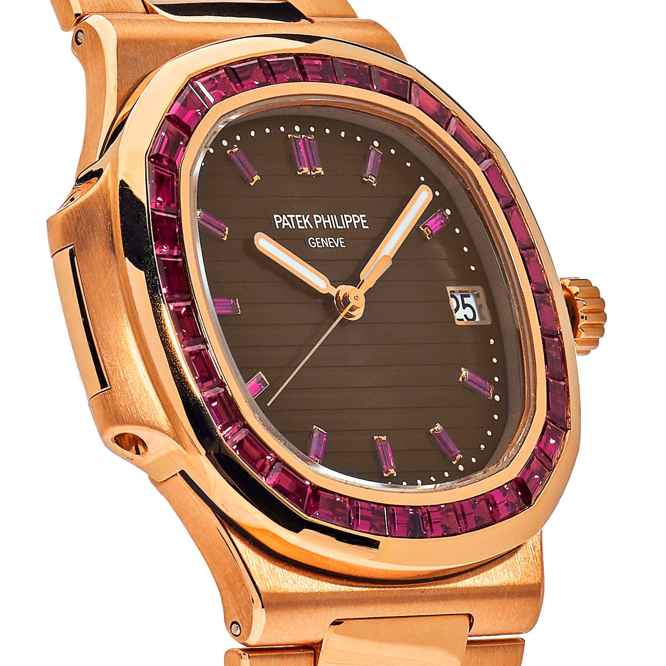 Patek Philippe Nautilus Rose Gold Ruby Bezel 5723/112R-001【1:1 Replica】