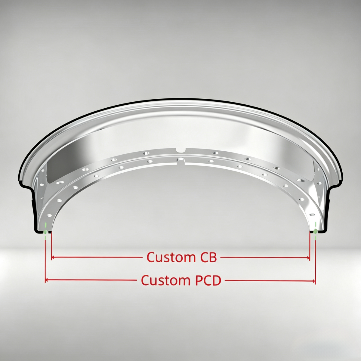 Custom 18 Inch Reverse Outer lip Straight Flange