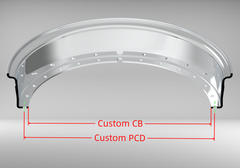 Custom 22 Inch Reverse Outer lip Straight Flange