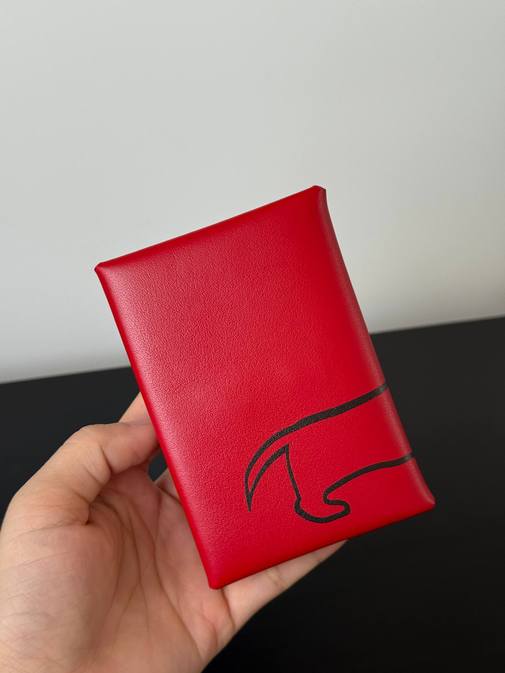 Chrome Hearts Red Horseshoe Print Card Holder