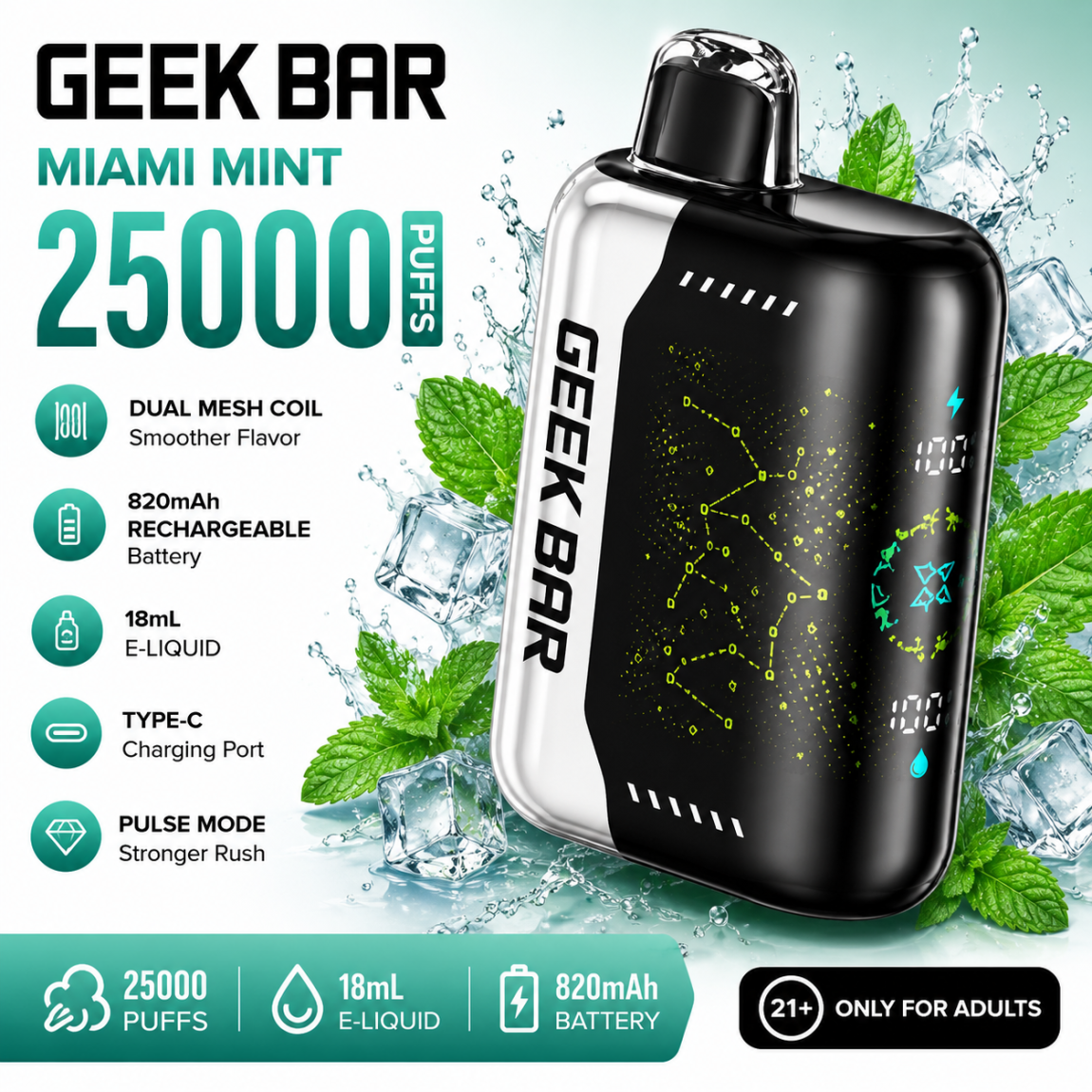 🔥GEEK BAR Disposable e-cigarettes - 25000 puffs👉Delivered Within 1–3 Business Days！