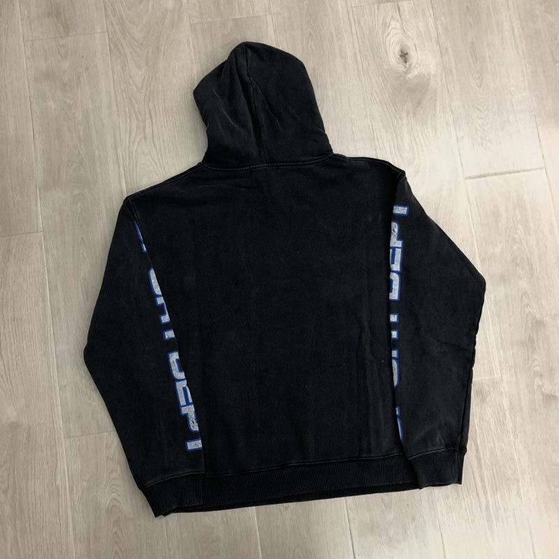 Vale Forever American-style street letter retro print washed and distressed high street loose-fitting hooded pullover for both men and women