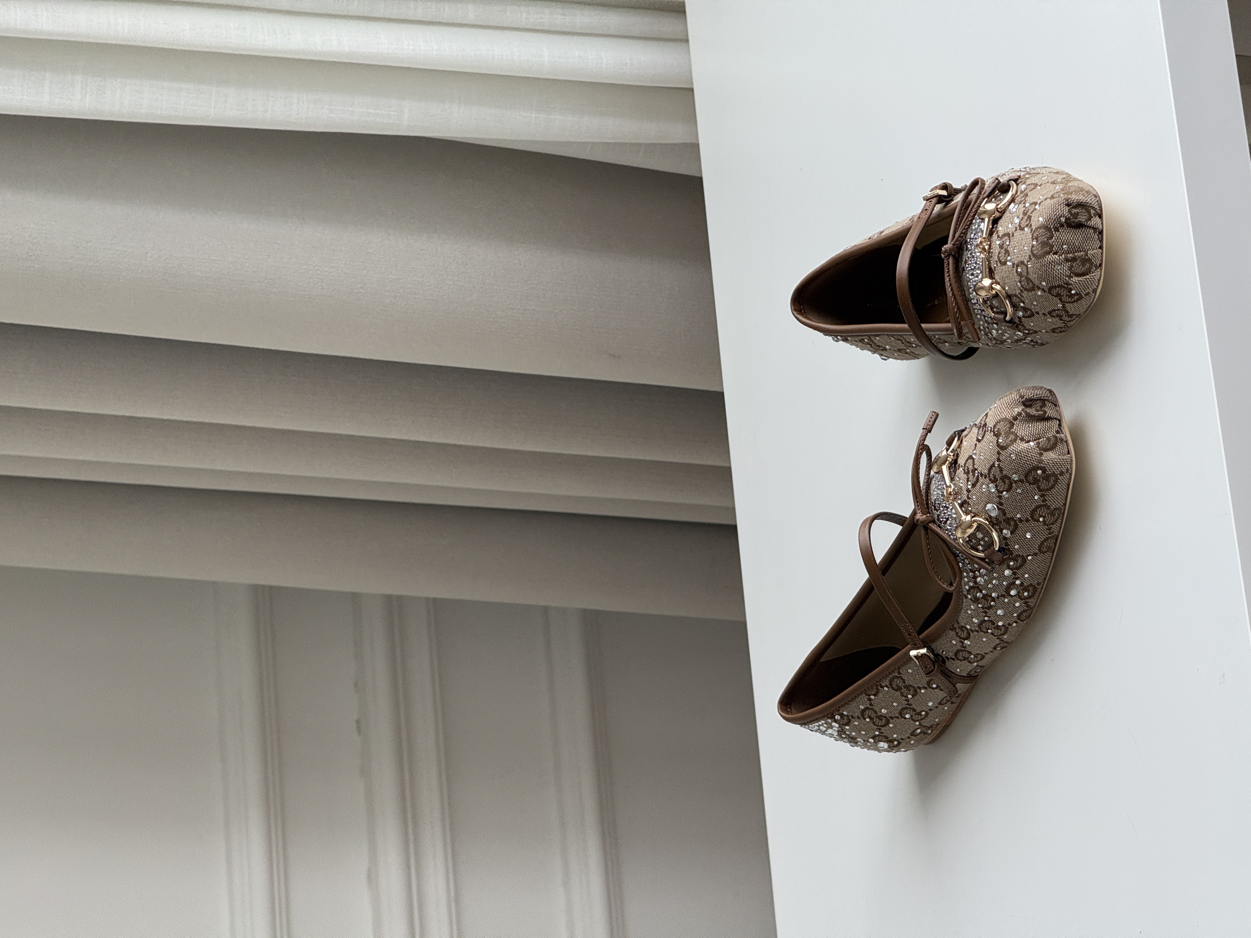 Gucci GG Crystal Horsebit Mary Jane Ballet Flats