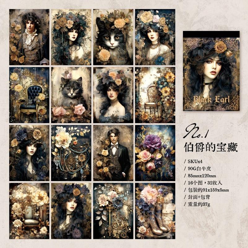 2011  Black Earl Collection Flower Butterfly Material Paper