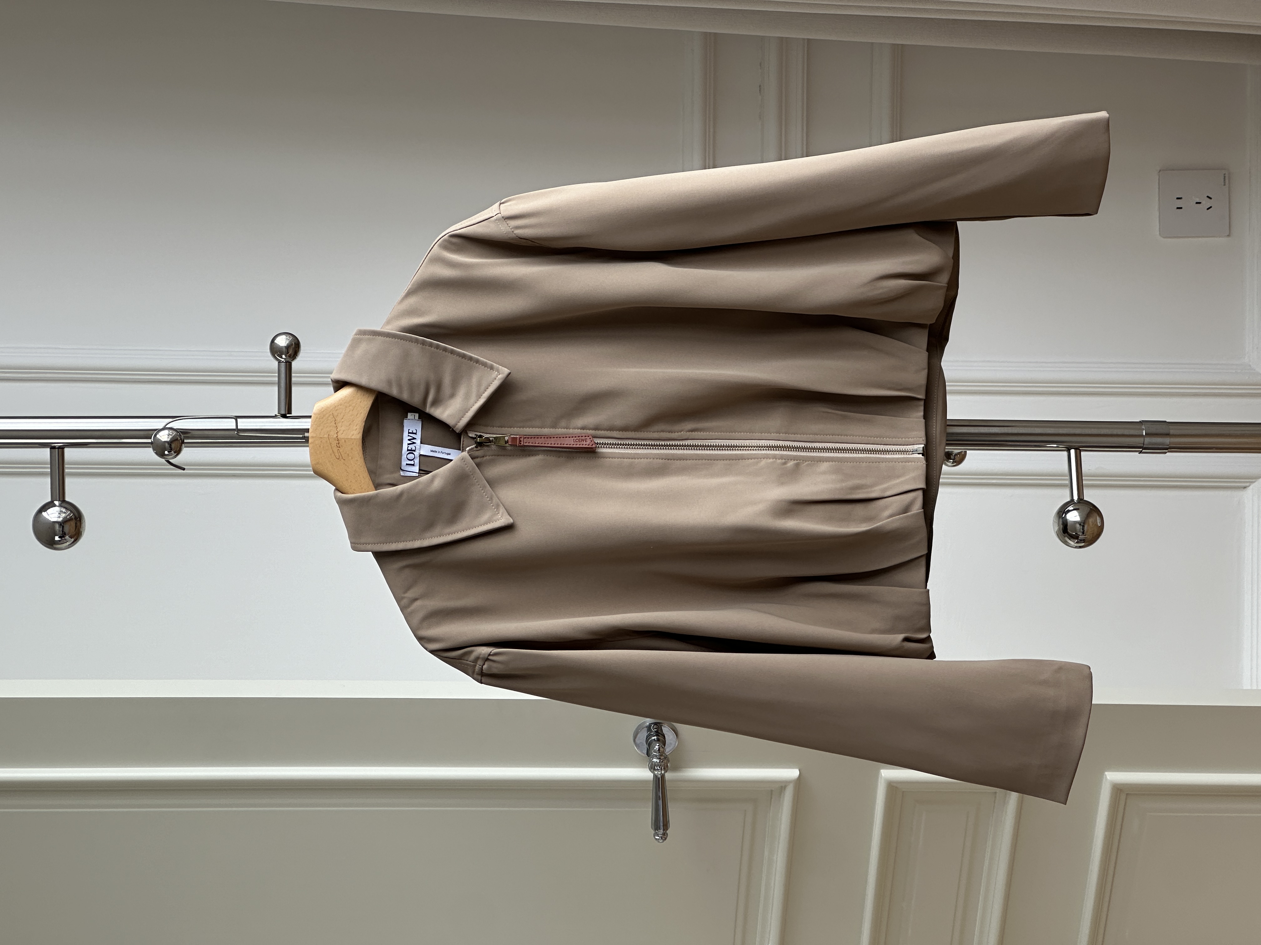 LOEWE Short Pleated Zip-Up Jacket