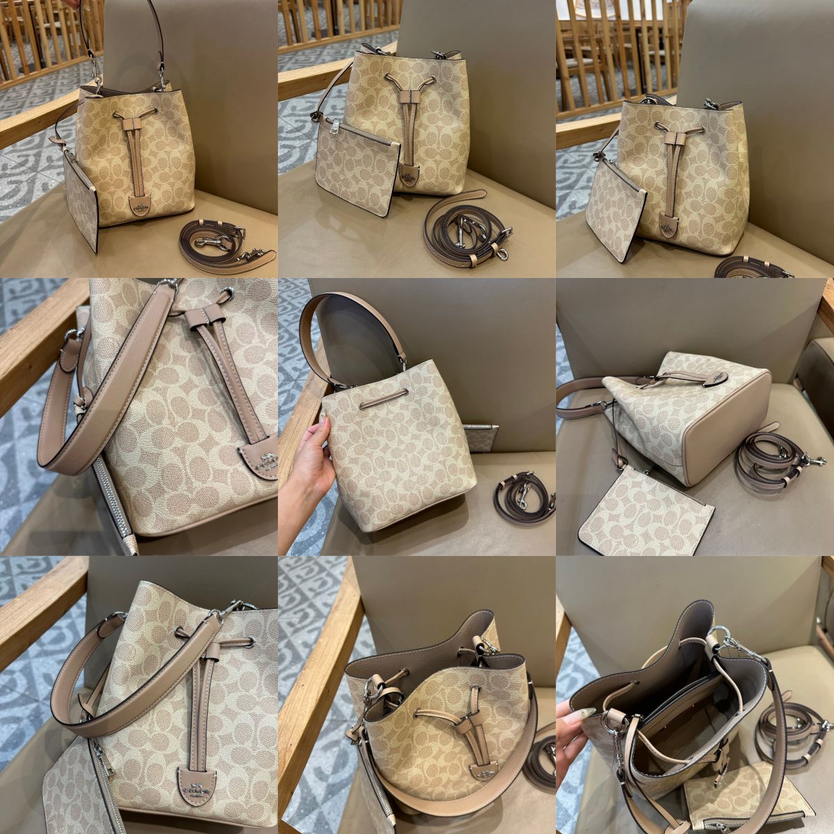 Women Handbag CEL14 CDY21 CBH06 CBH07 CDA92 CEA23 ROWAN BUCKET BAG IN PRETTY SIGNATURE CANVAS