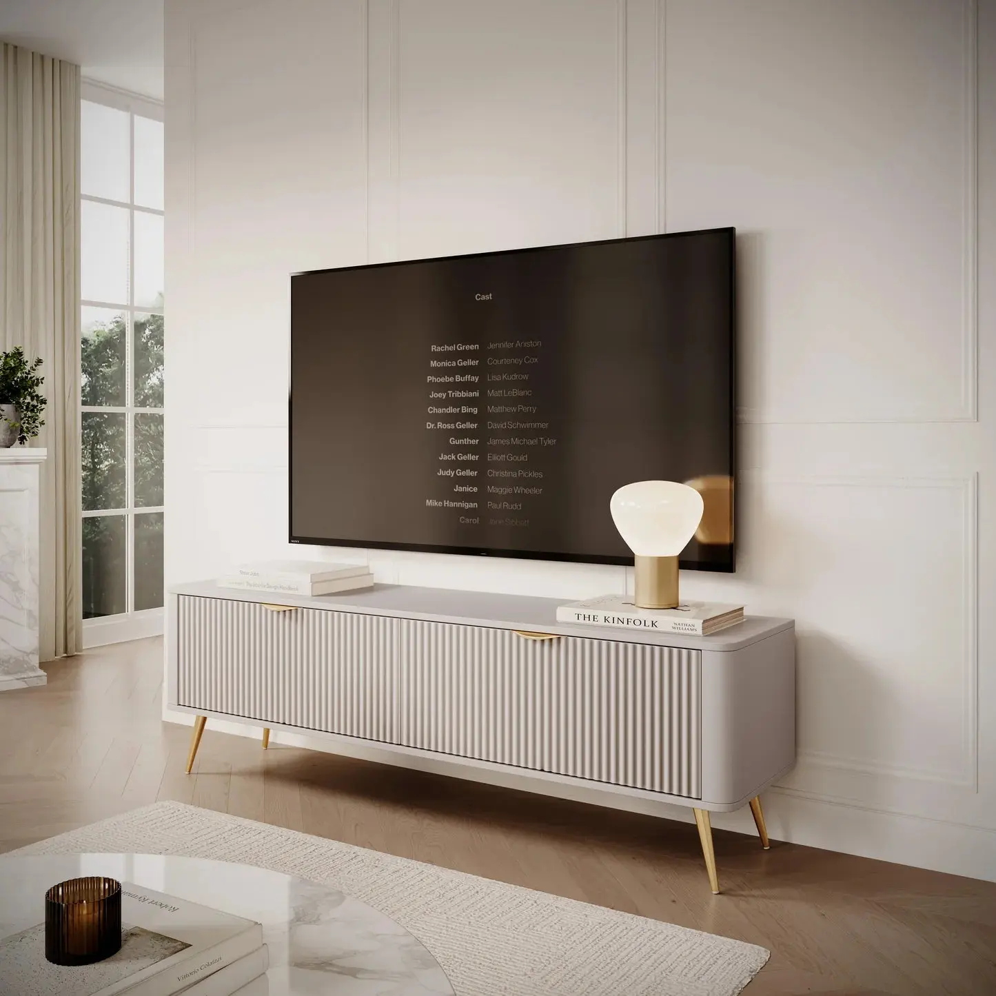 LANTEA - Meuble TV avec un style moderne - 163 x 38 x 51 cm