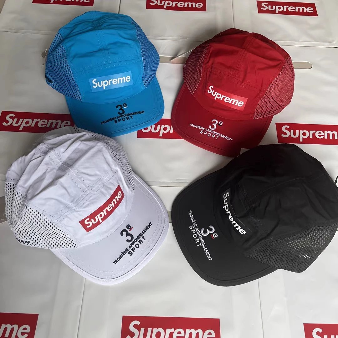 1:1 Best Quality Supreme 24SS Mesh Side Camp Cap 4 Colors