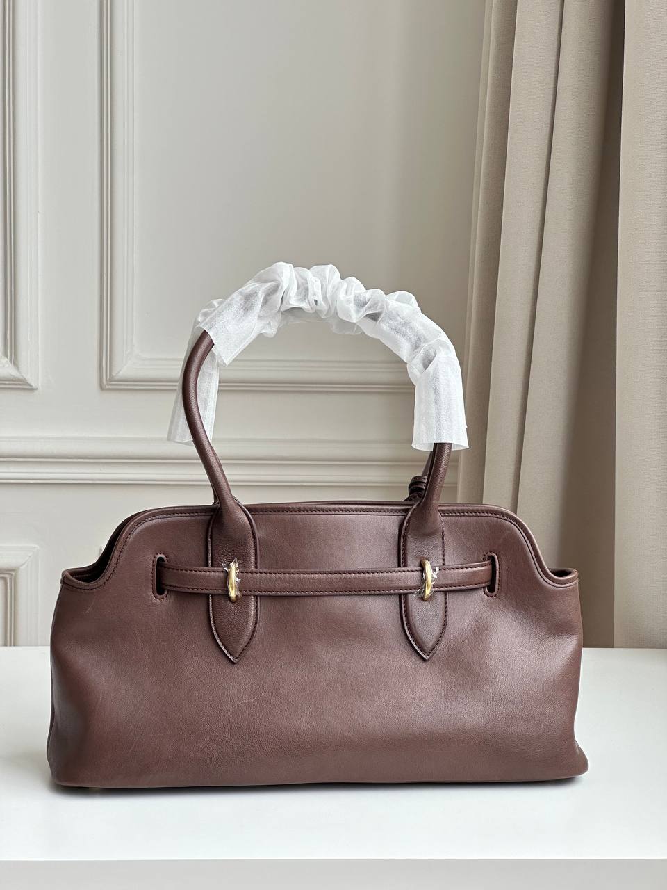 Miu Miu Dark Brown Soft Nappa Leather Aventure Vintage Commute Handheld Tote Bag