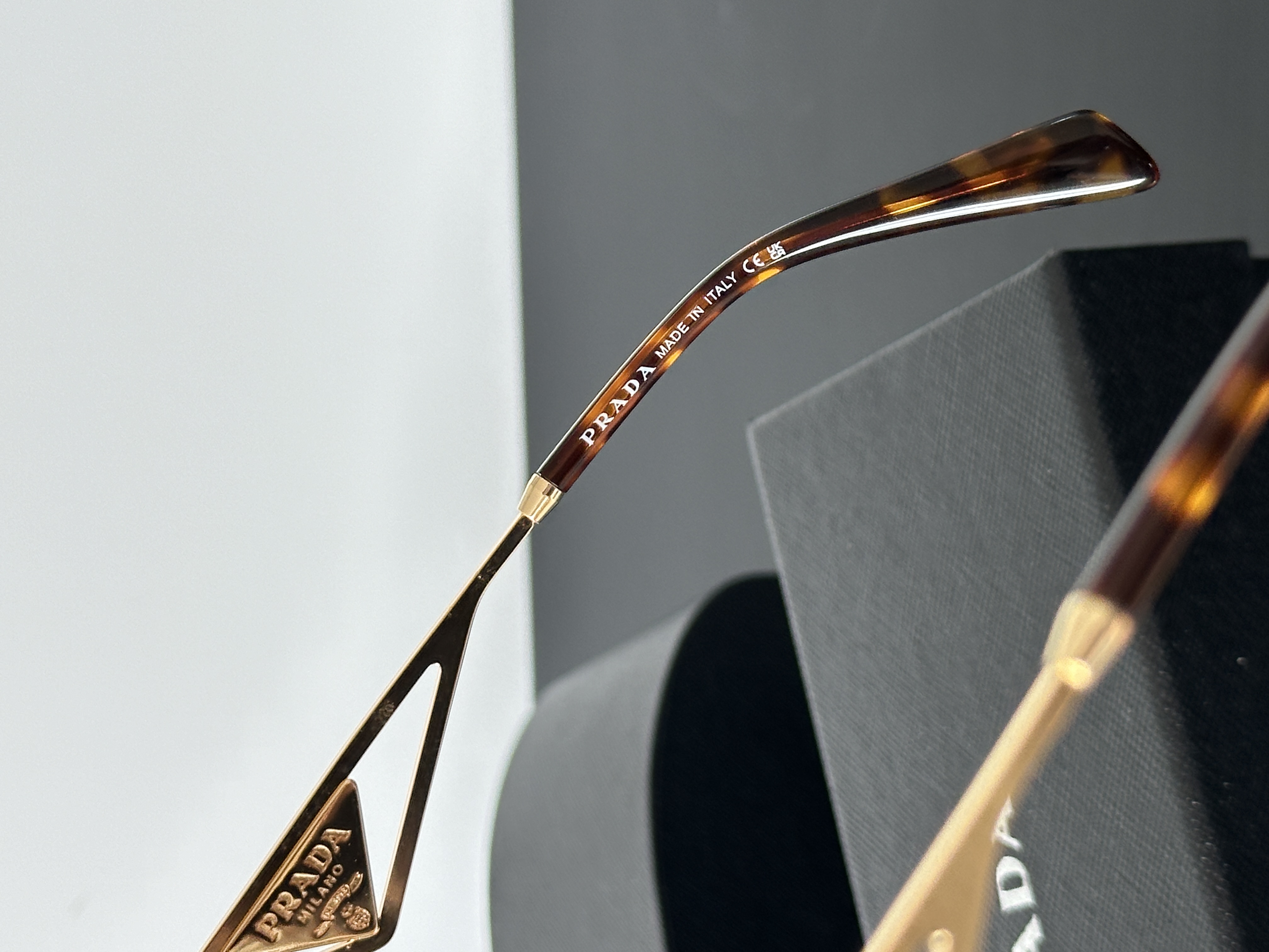 Prada PRA51S Polygonal Metal Frame Sunglasses