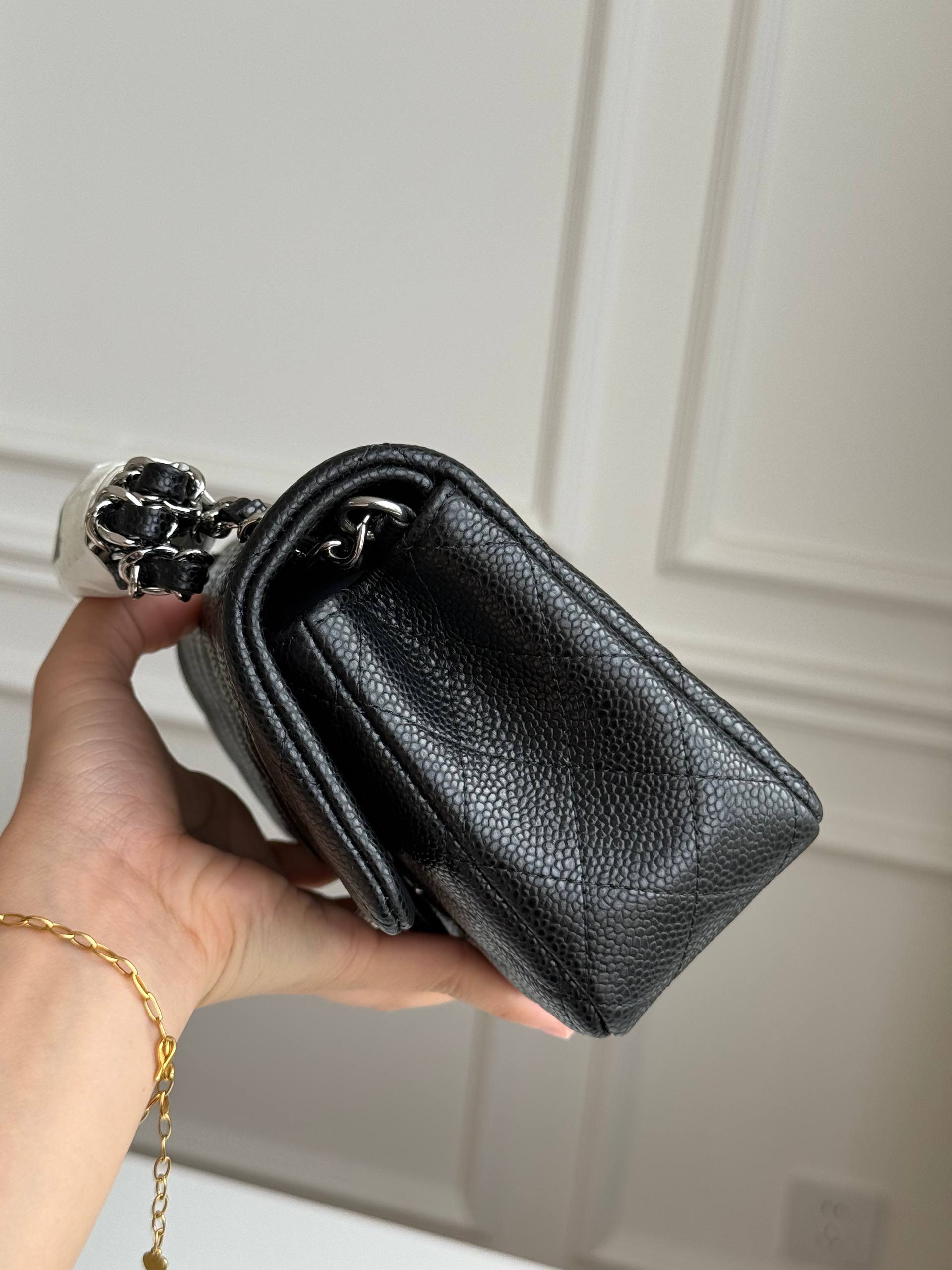 Chanel Mini Classic Flap Caviar Leather Crossbody Bag