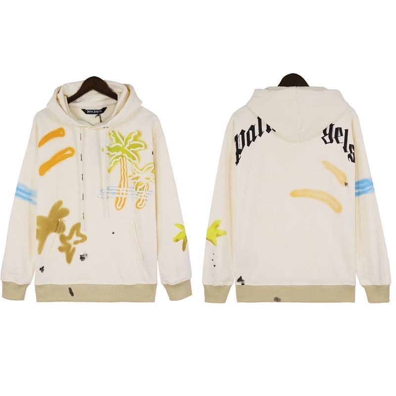 Fluorescence Logo Coconut Palm Hoodie Beige